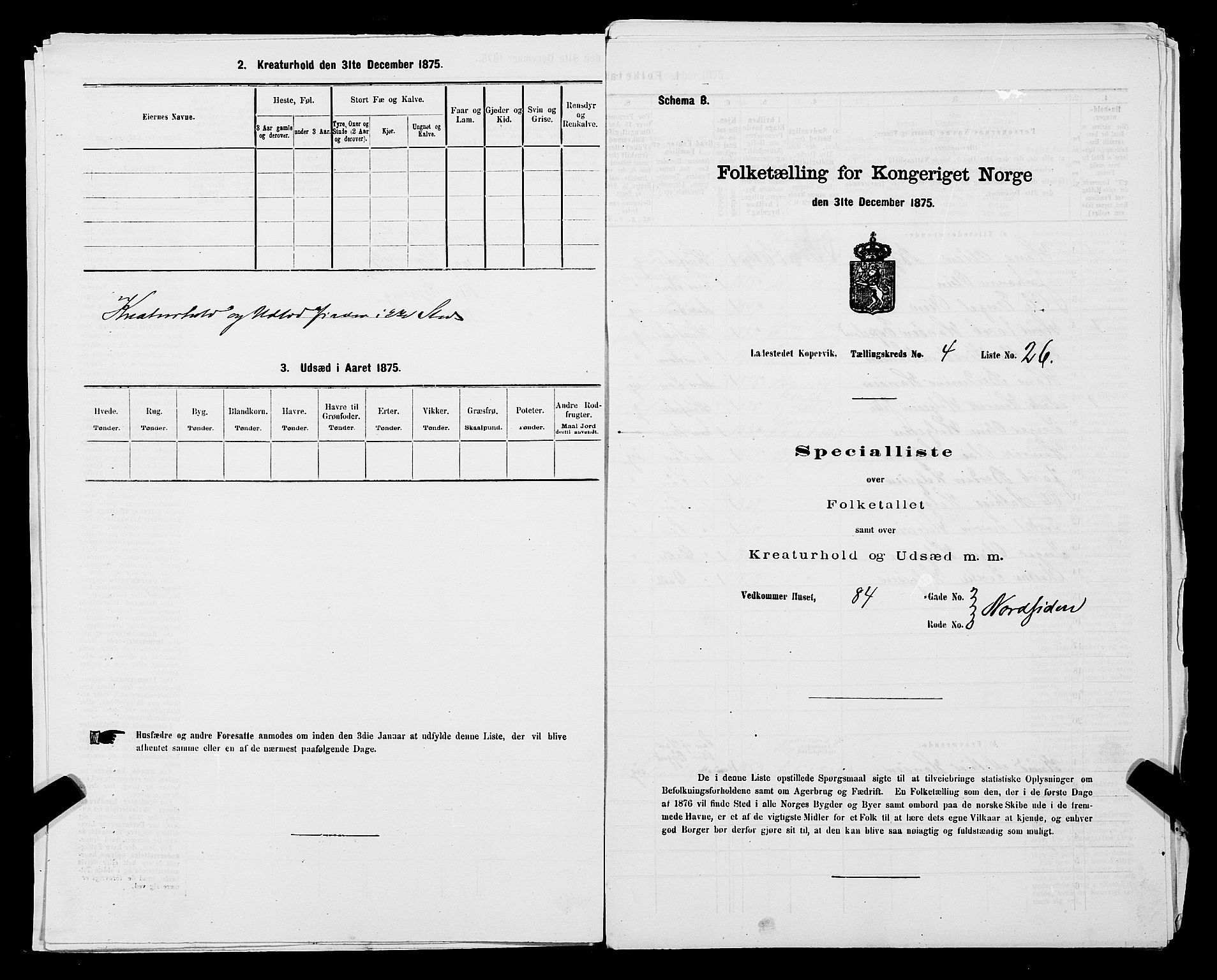 SAST, Folketelling 1875 for 1105B Avaldsnes prestegjeld, Kopervik ladested, 1875, s. 54