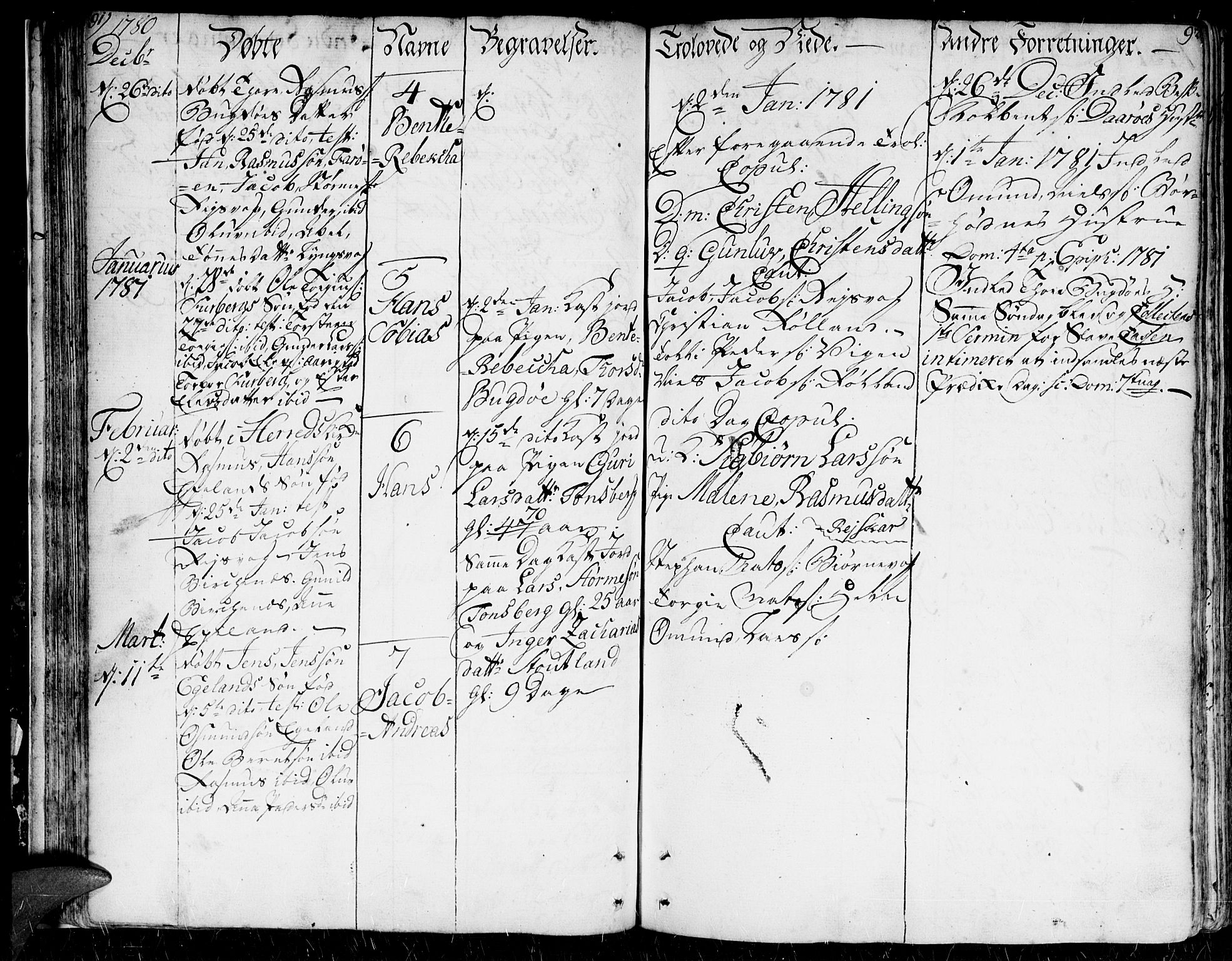 Herad sokneprestkontor, SAK/1111-0018/F/Fa/Faa/L0001: Ministerialbok nr. A 1 /2, 1768-1797, s. 91-92