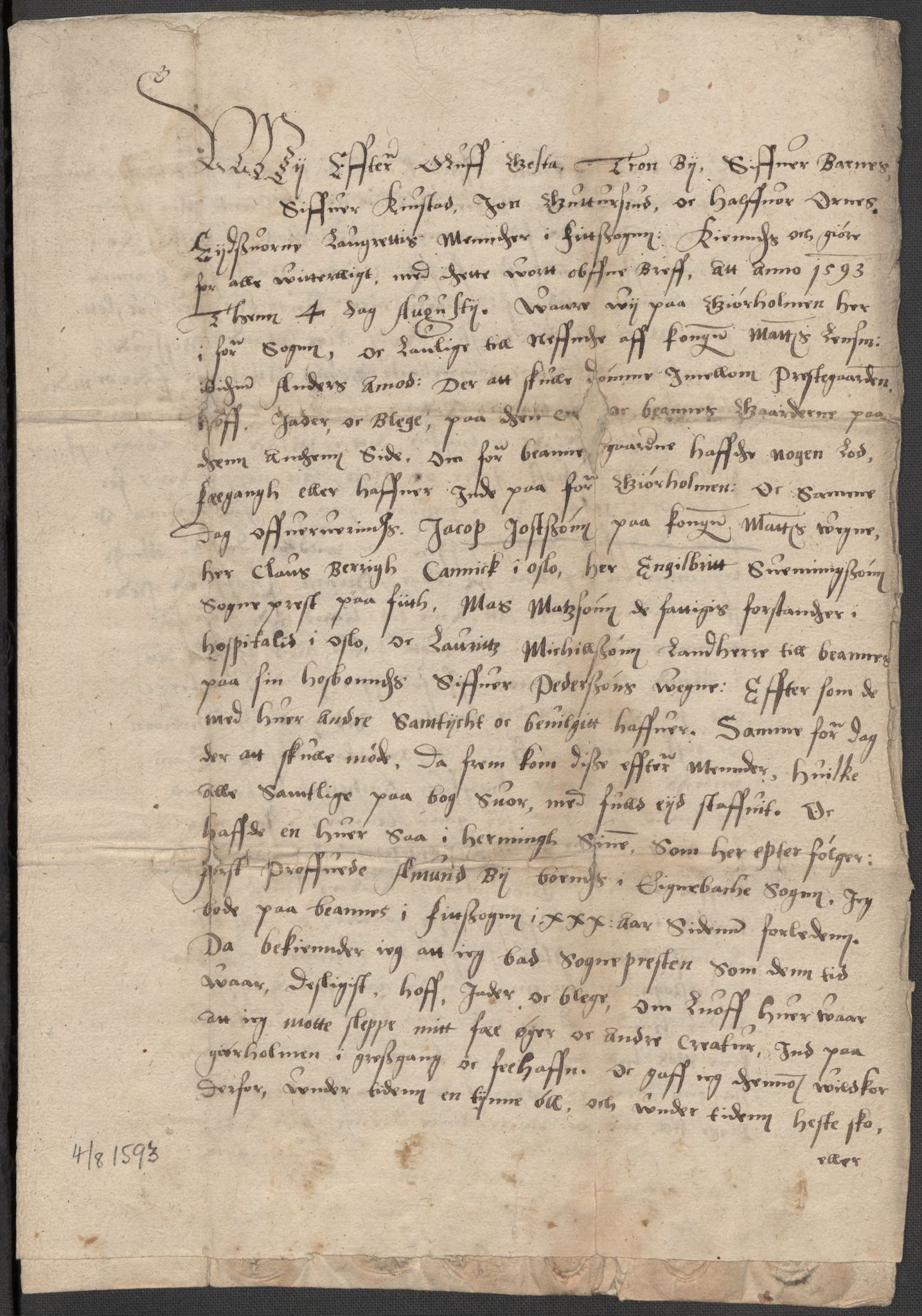 Riksarkivets diplomsamling, AV/RA-EA-5965/F15/L0008: Prestearkiv - Akershus, 1581-1619, s. 16