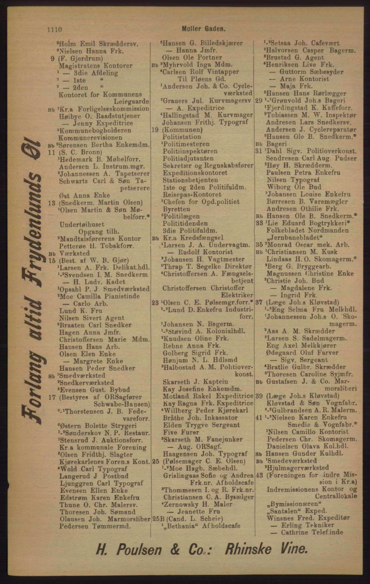 Kristiania/Oslo adressebok, PUBL/-, 1905, s. 1110