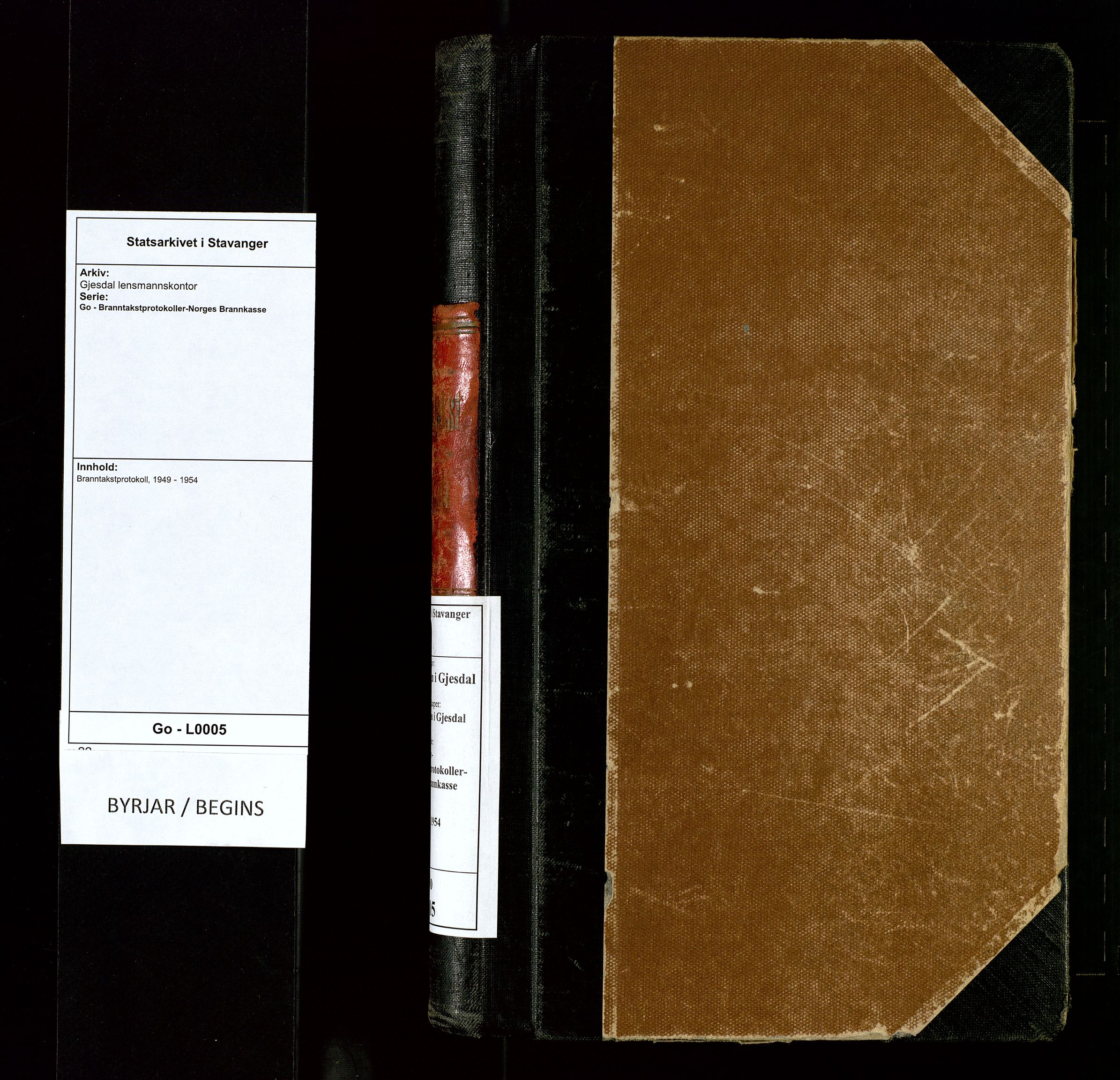 Gjesdal lensmannskontor, AV/SAST-A-100441/Go/L0005: Branntakstprotokoll, 1949-1954