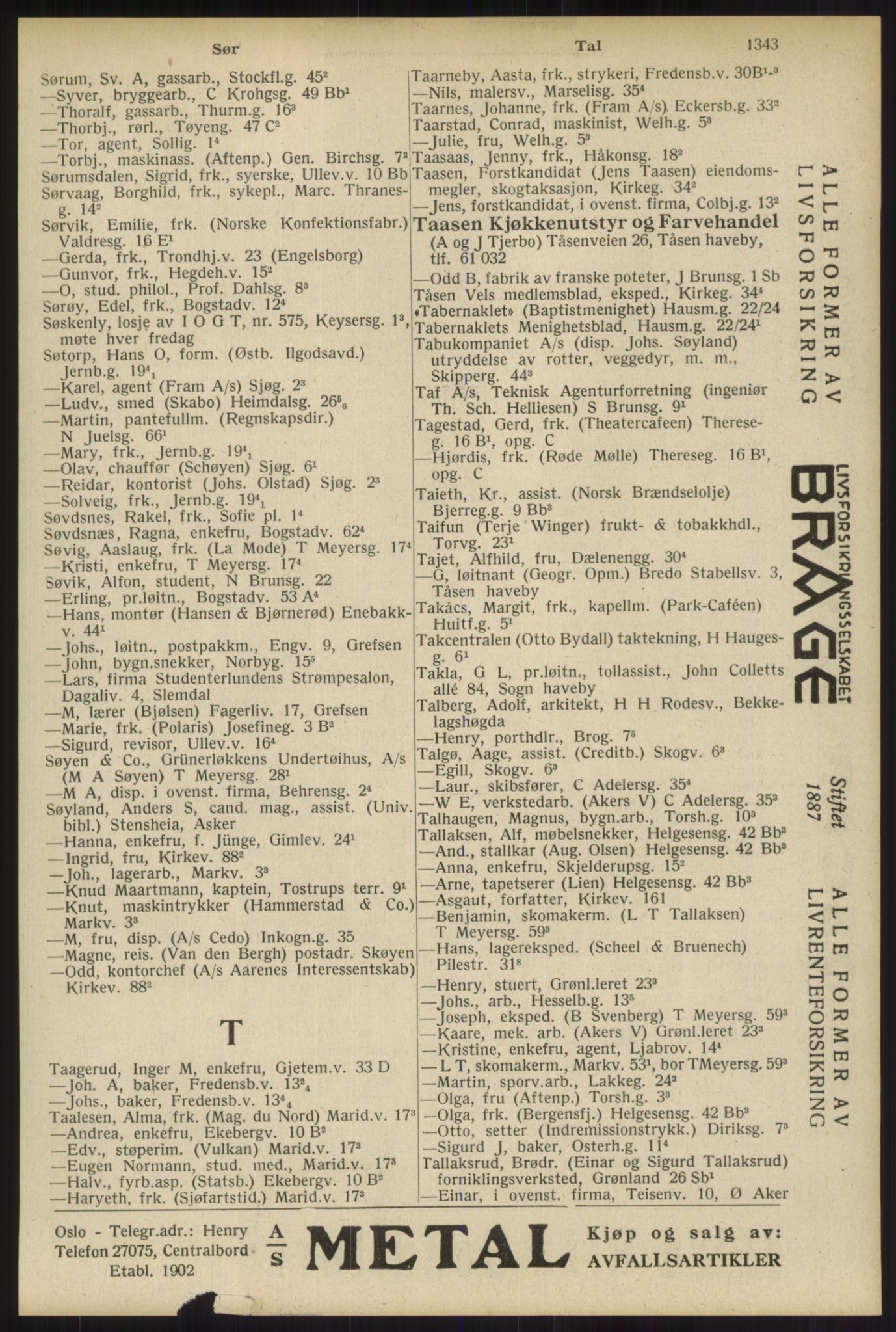 Kristiania/Oslo adressebok, PUBL/-, 1934, s. 1343