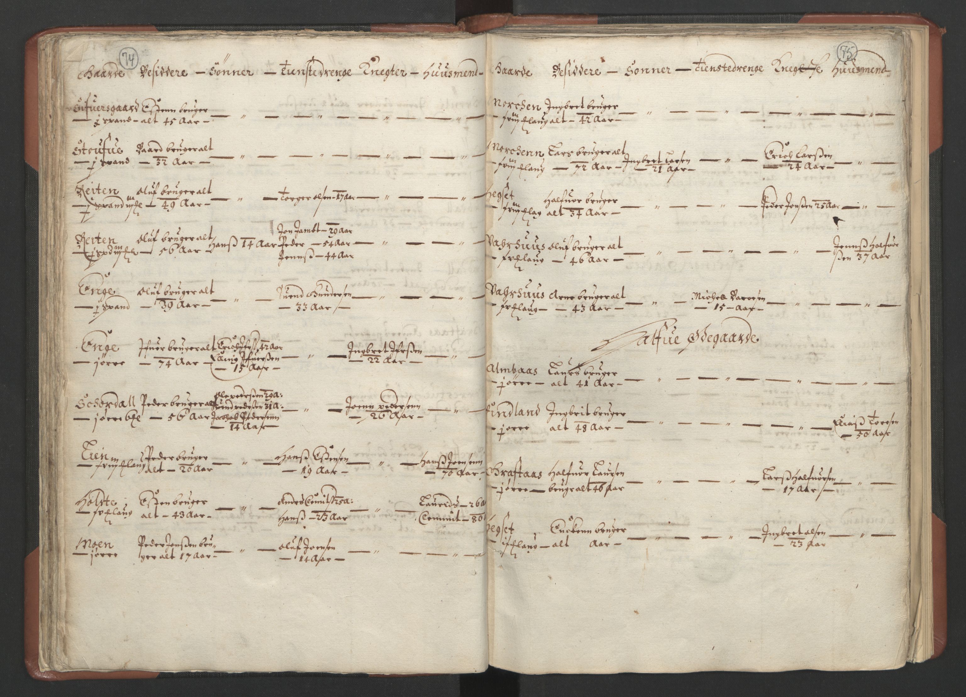 RA, Fogdenes og sorenskrivernes manntall 1664-1666, nr. 18: Gauldal fogderi, Strinda fogderi og Orkdal fogderi, 1664, s. 74-75