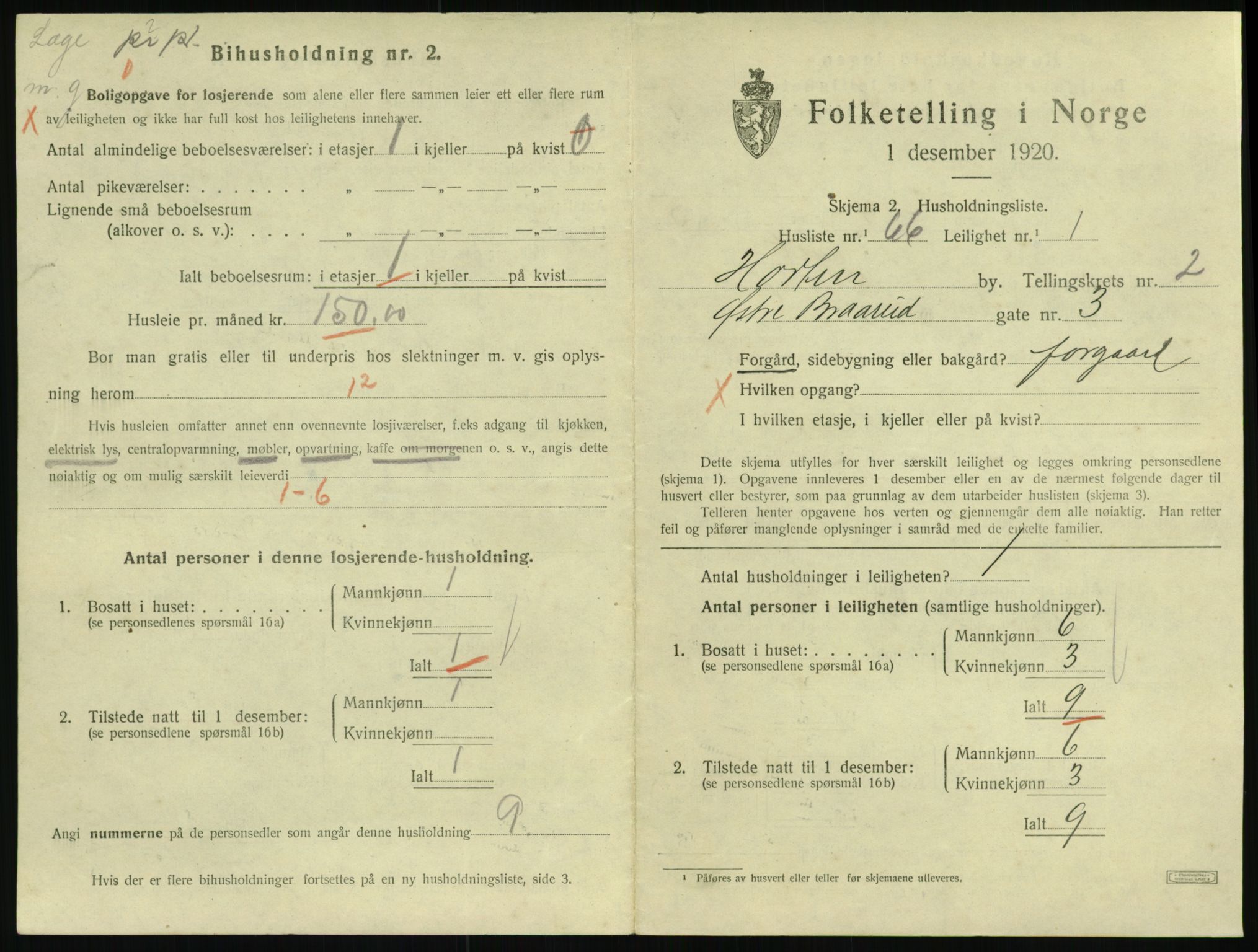 SAKO, Folketelling 1920 for 0703 Horten kjøpstad, 1920, s. 3573