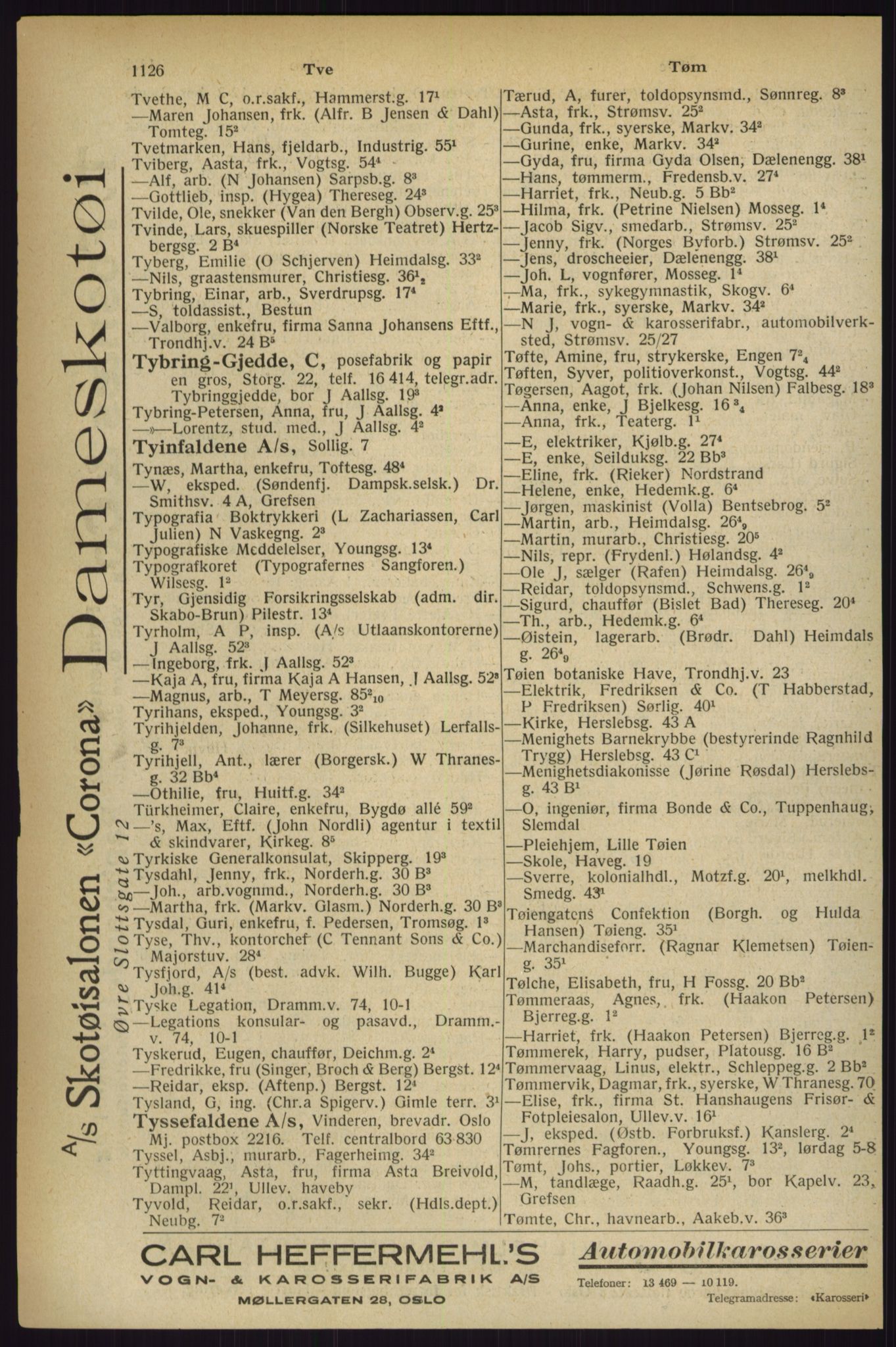 Kristiania/Oslo adressebok, PUBL/-, 1927, s. 1126