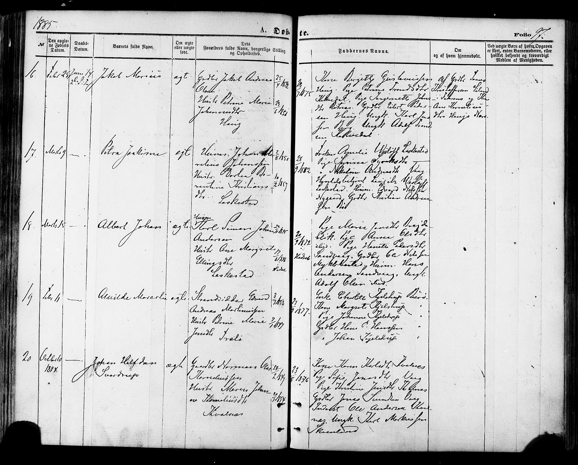 Ministerialprotokoller, klokkerbøker og fødselsregistre - Nordland, AV/SAT-A-1459/855/L0802: Ministerialbok nr. 855A10, 1875-1886, s. 97