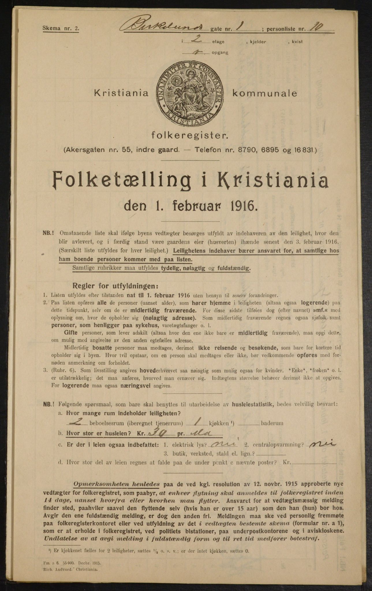 OBA, Kommunal folketelling 1.2.1916 for Kristiania, 1916, s. 5107