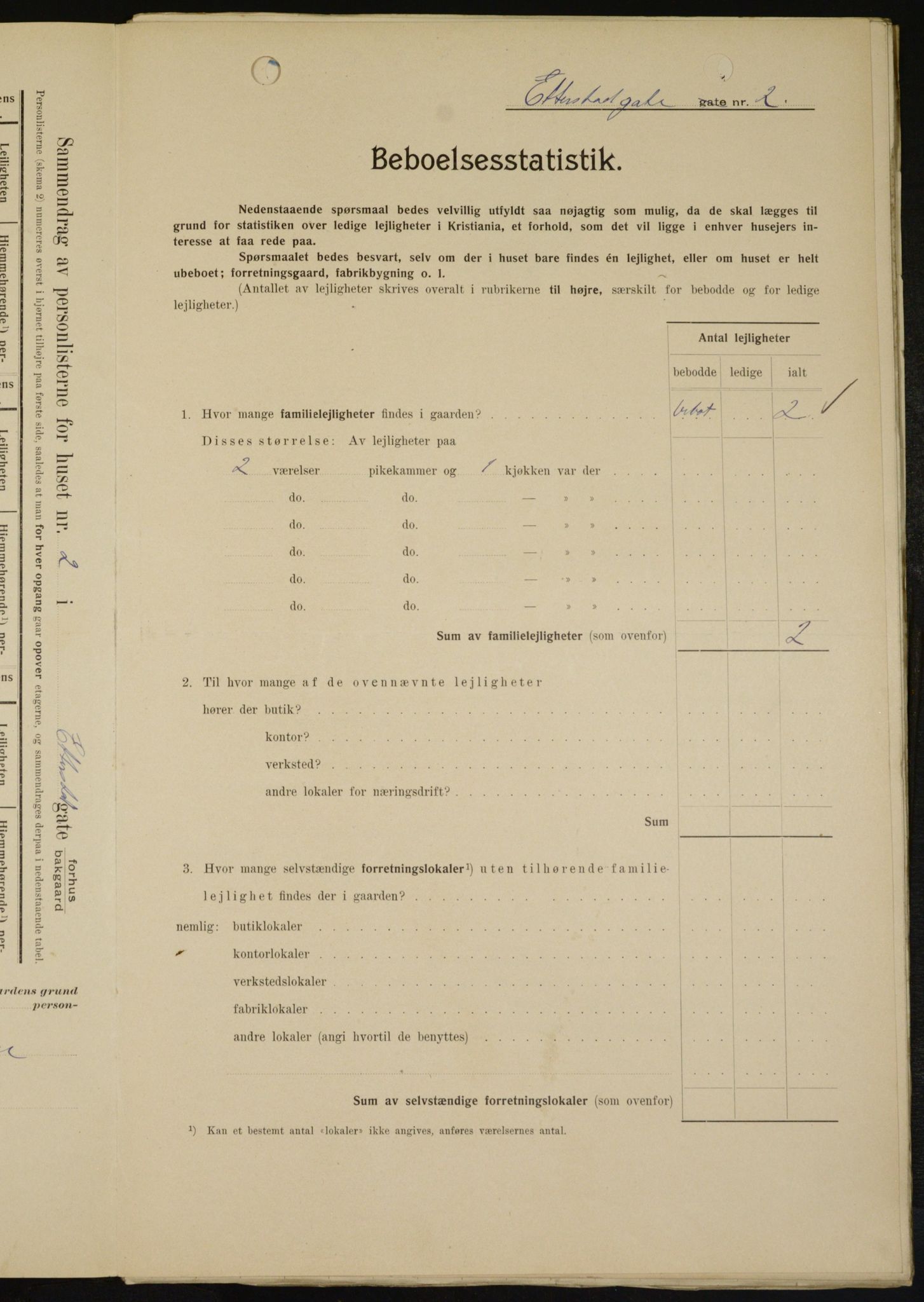 OBA, Kommunal folketelling 1.2.1909 for Kristiania kjøpstad, 1909, s. 20177