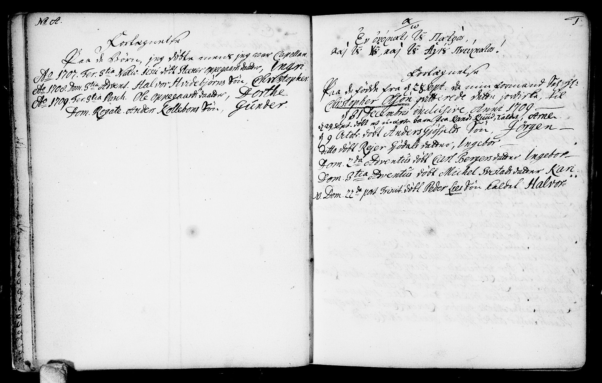 Nesodden prestekontor Kirkebøker, AV/SAO-A-10013/F/Fa/L0001: Ministerialbok nr. I 1, 1709-1750, s. 0-1