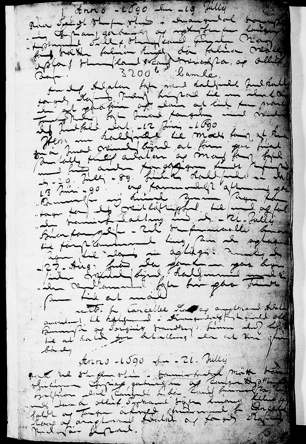Bamble sorenskriveri, SAKO/A-214/F/Fa/Faa/L0003: Tingbok, 1690-1693, s. 1