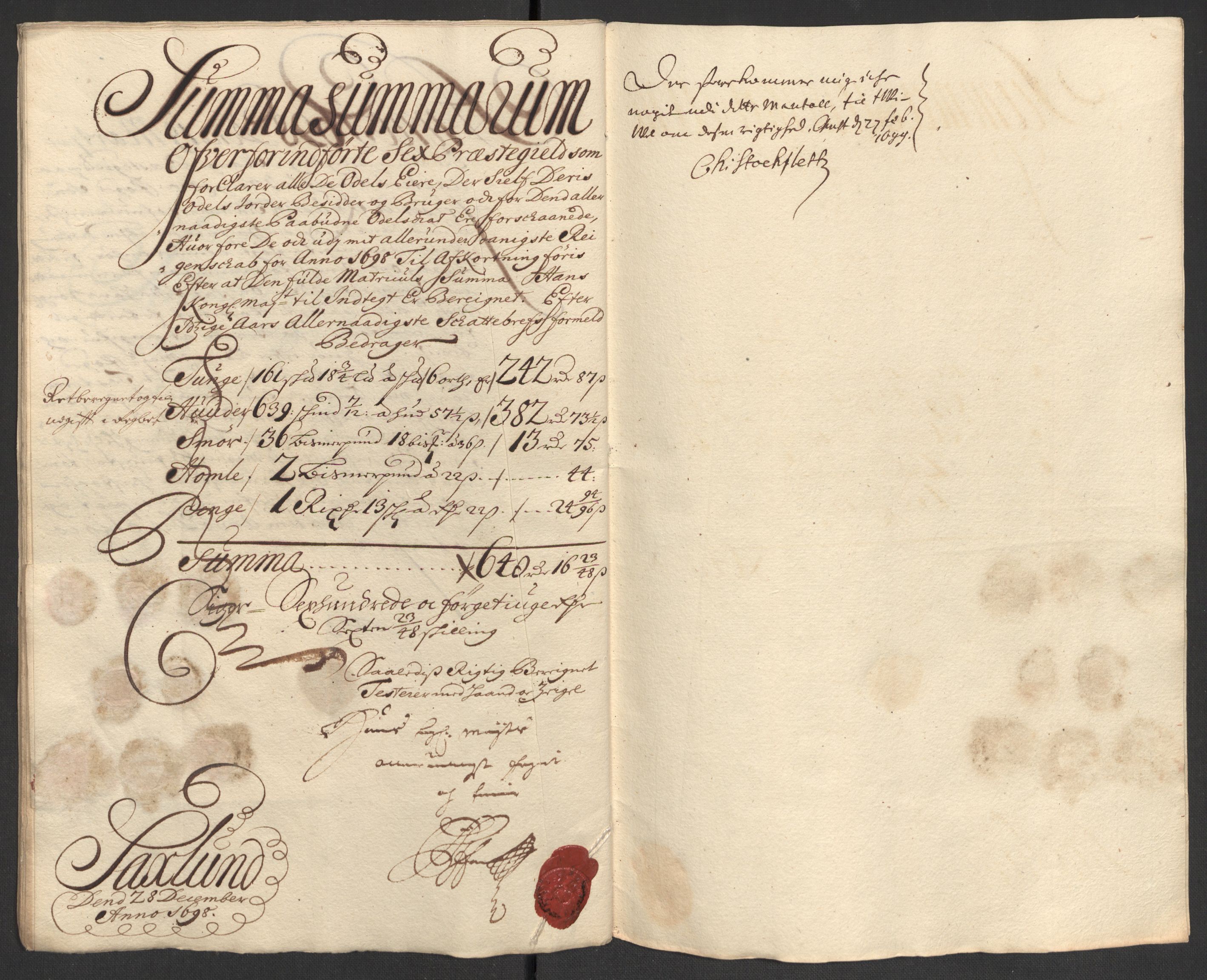 Rentekammeret inntil 1814, Reviderte regnskaper, Fogderegnskap, RA/EA-4092/R16/L1037: Fogderegnskap Hedmark, 1697-1698, s. 455