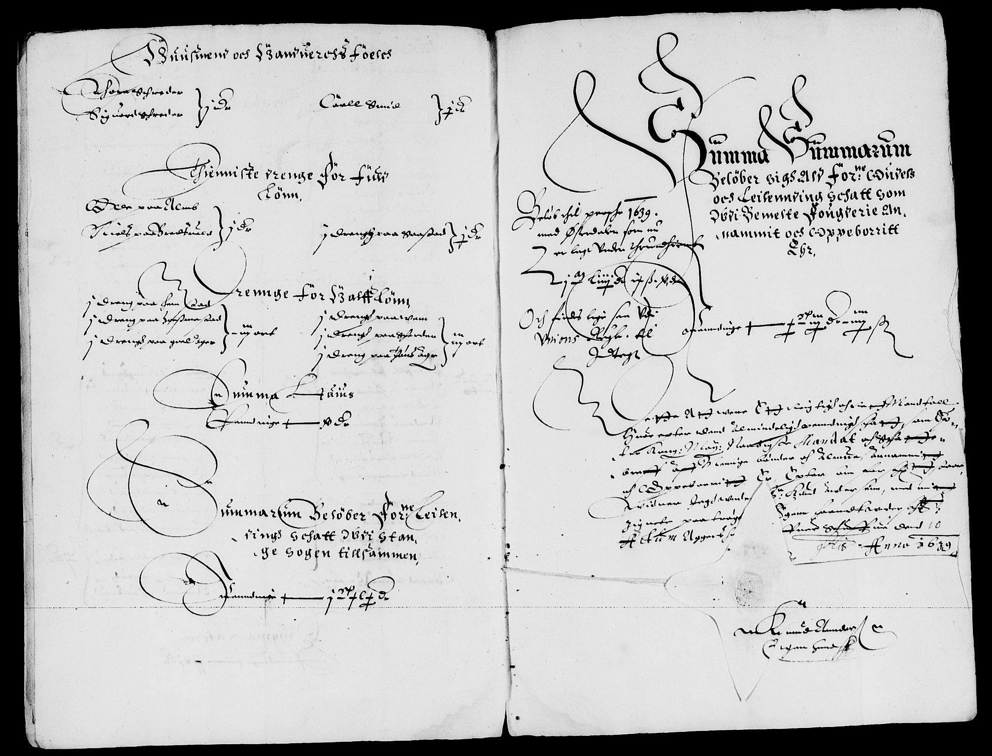 Rentekammeret inntil 1814, Reviderte regnskaper, Lensregnskaper, AV/RA-EA-5023/R/Rb/Rba/L0146: Akershus len, 1639