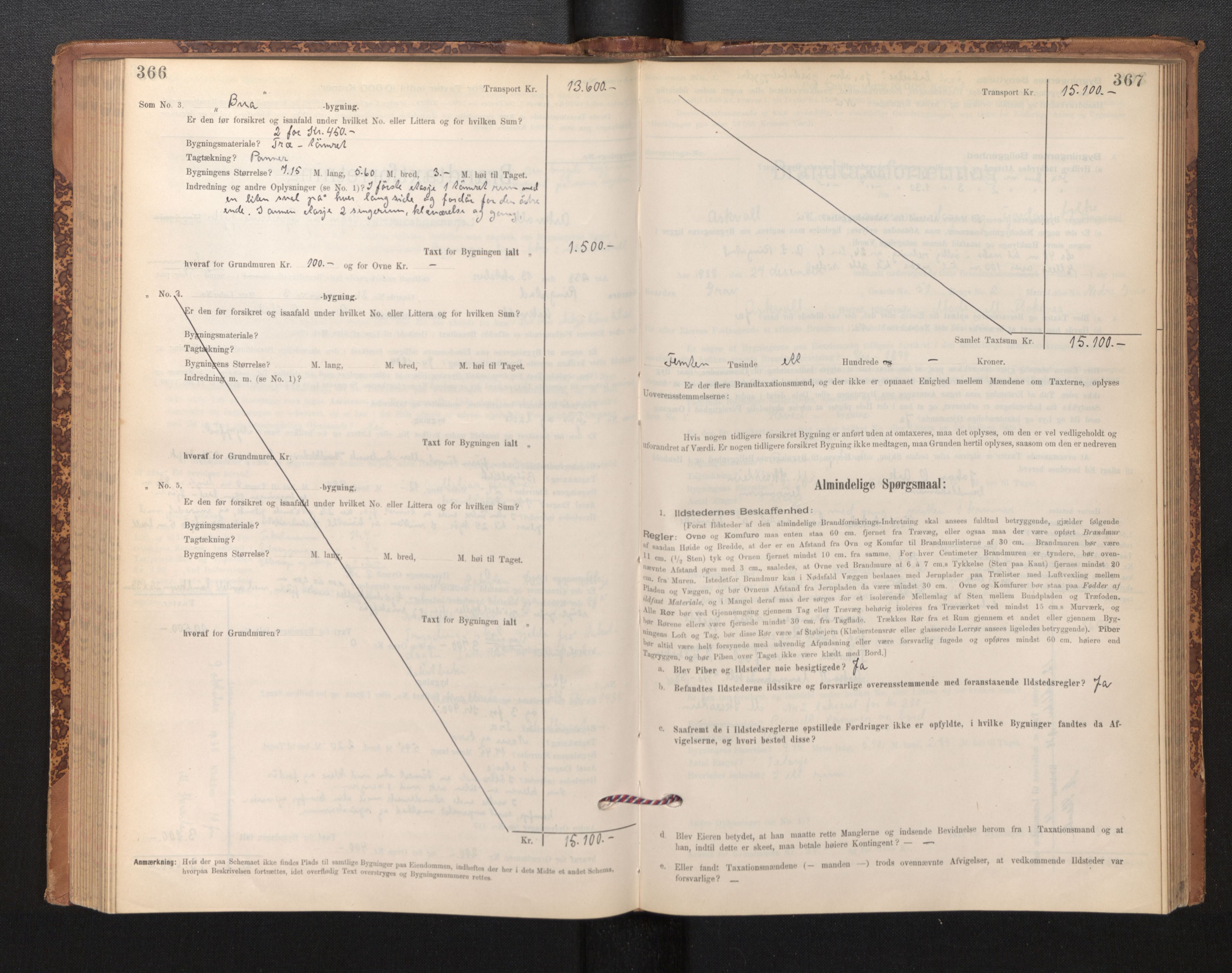 Lensmannen i Askvoll, SAB/A-26301/0012/L0004: Branntakstprotokoll, skjematakst og liste over branntakstmenn, 1895-1932, s. 366-367