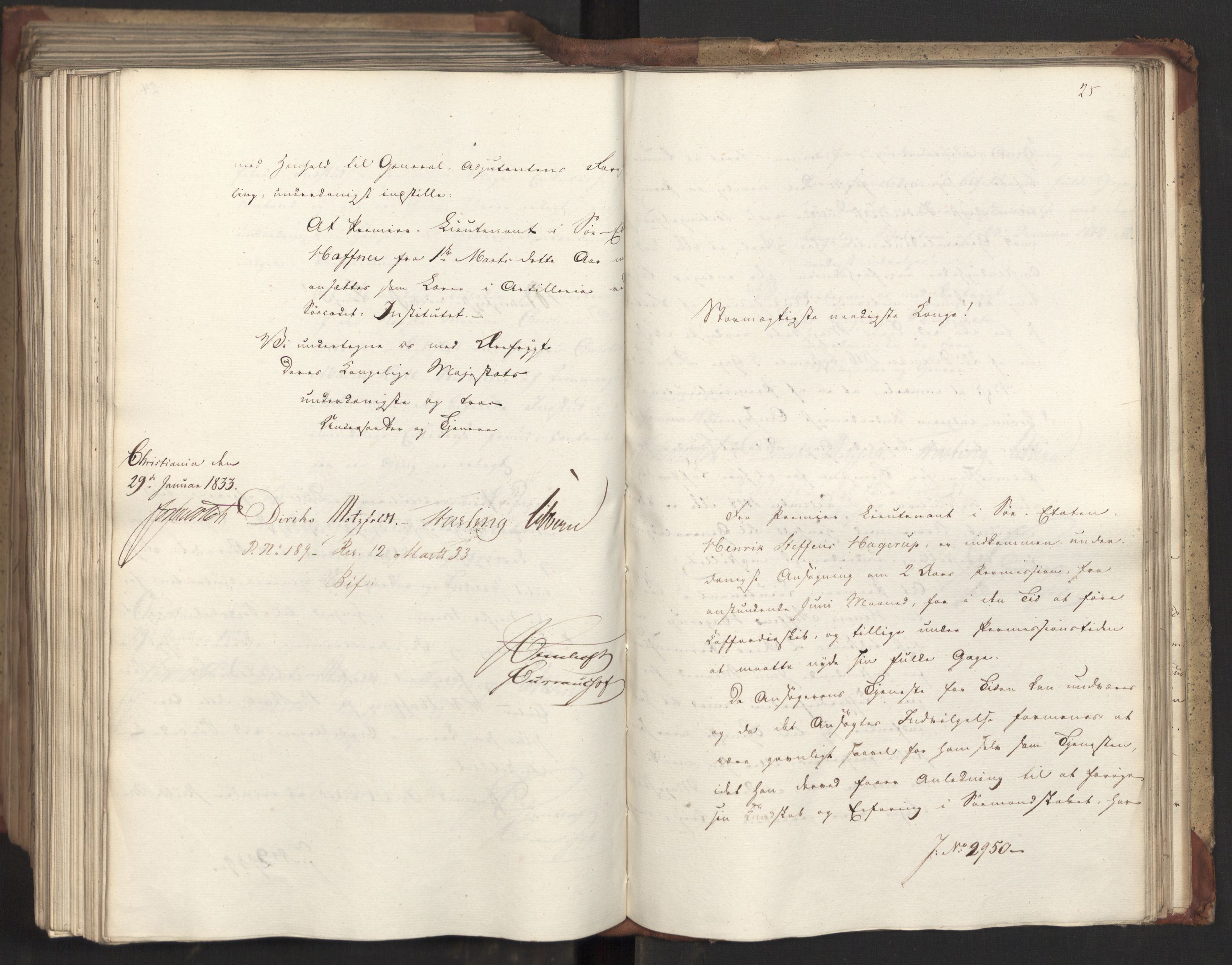 Statsrådsavdelingen i Stockholm, AV/RA-S-1003/D/Da/L0082: Regjeringsinnstillinger nr. 2858-2979, 1833, s. 539