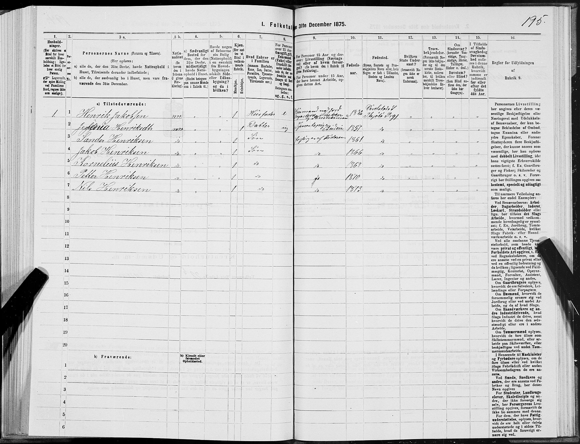 SAT, Folketelling 1875 for 1817P Tjøtta prestegjeld, 1875, s. 1195
