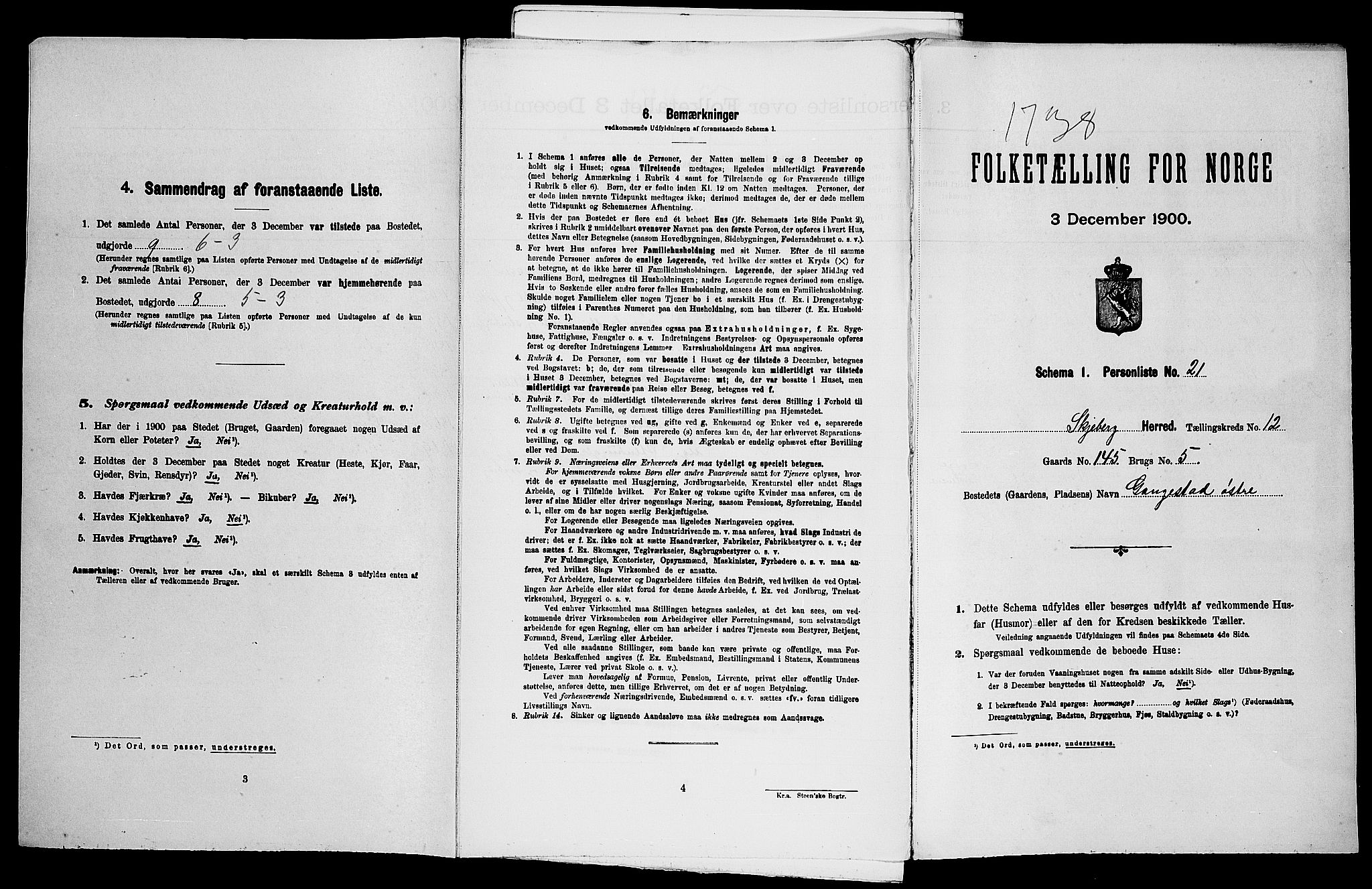 SAO, Folketelling 1900 for 0115 Skjeberg herred, 1900, s. 1489