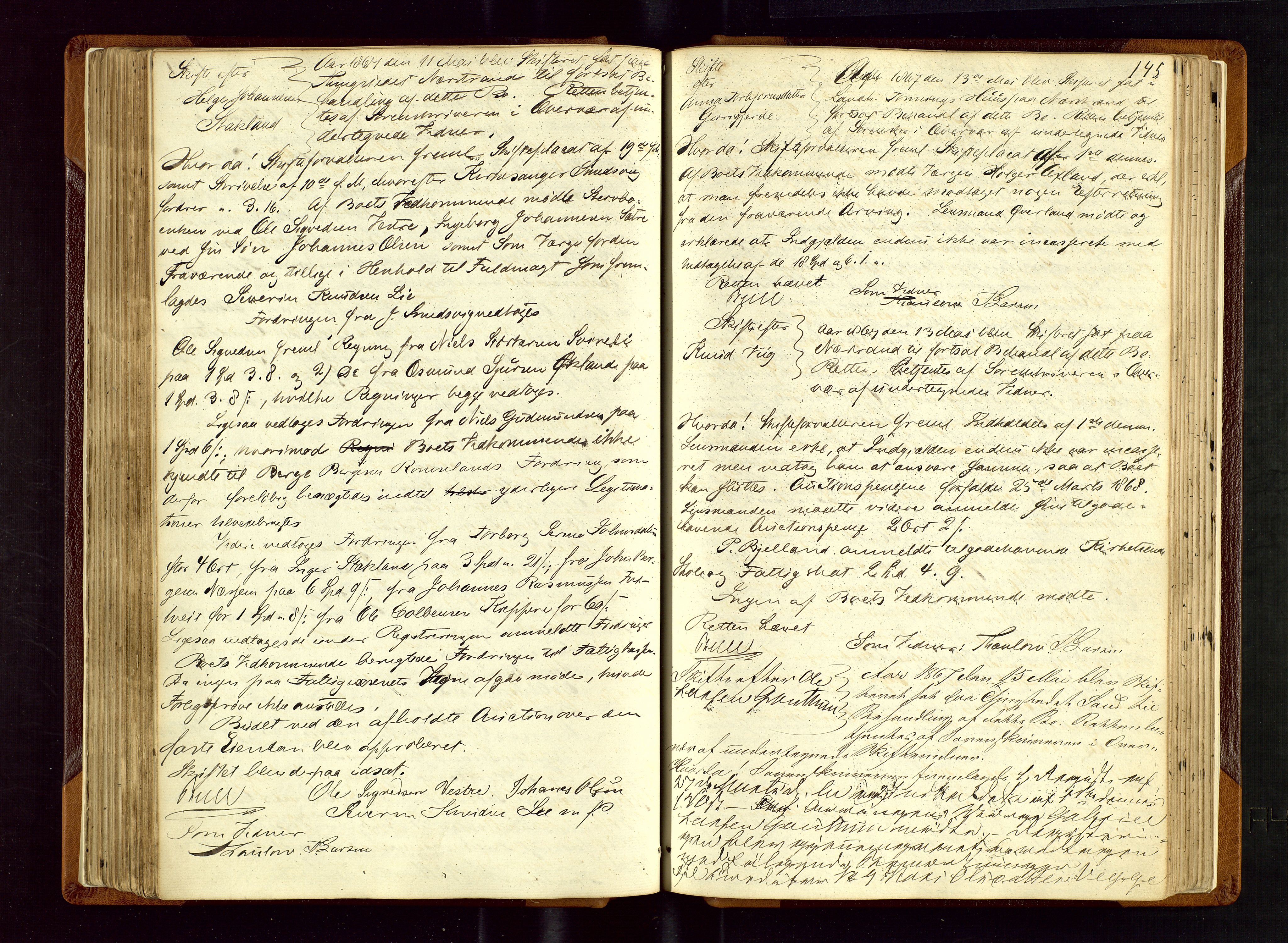 Ryfylke tingrett, AV/SAST-A-100055/001/IV/IVF/L0002: Skifteforhandlingsprotokoll A 2, 1861-1874, s. 145