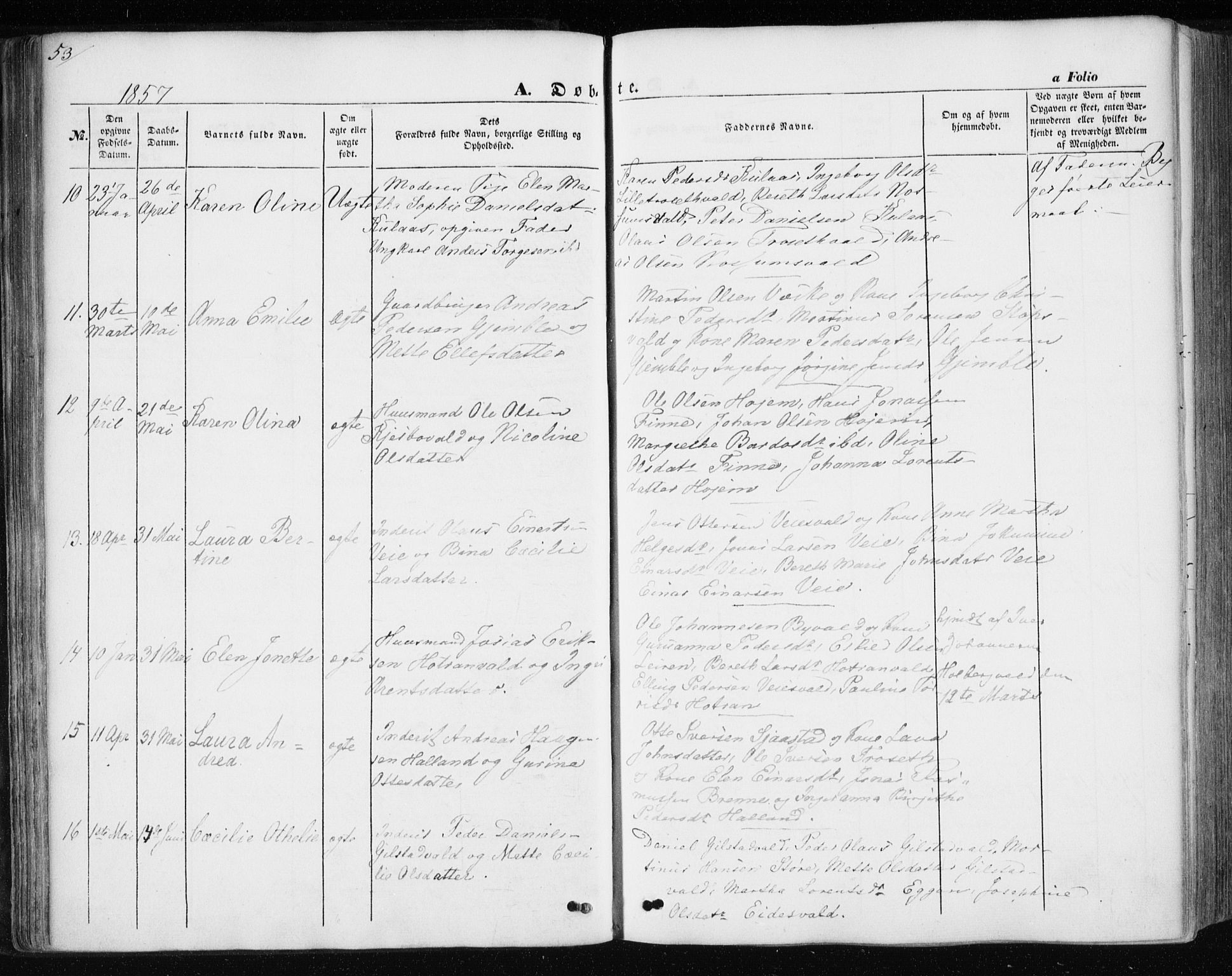 Ministerialprotokoller, klokkerbøker og fødselsregistre - Nord-Trøndelag, AV/SAT-A-1458/717/L0154: Ministerialbok nr. 717A07 /1, 1850-1862, s. 53