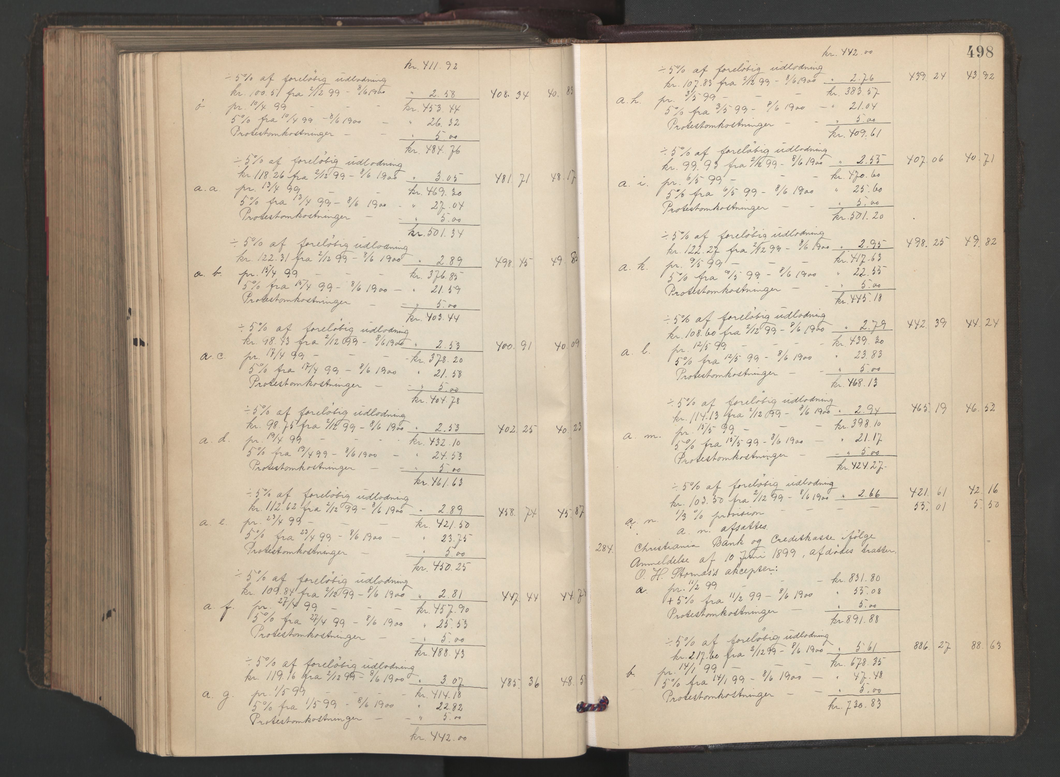 Oslo skifterett, AV/SAO-A-10383/H/Hd/Hdc/L0001: Skifteutlodningsprotokoll, 1898-1900, s. 497b-498a