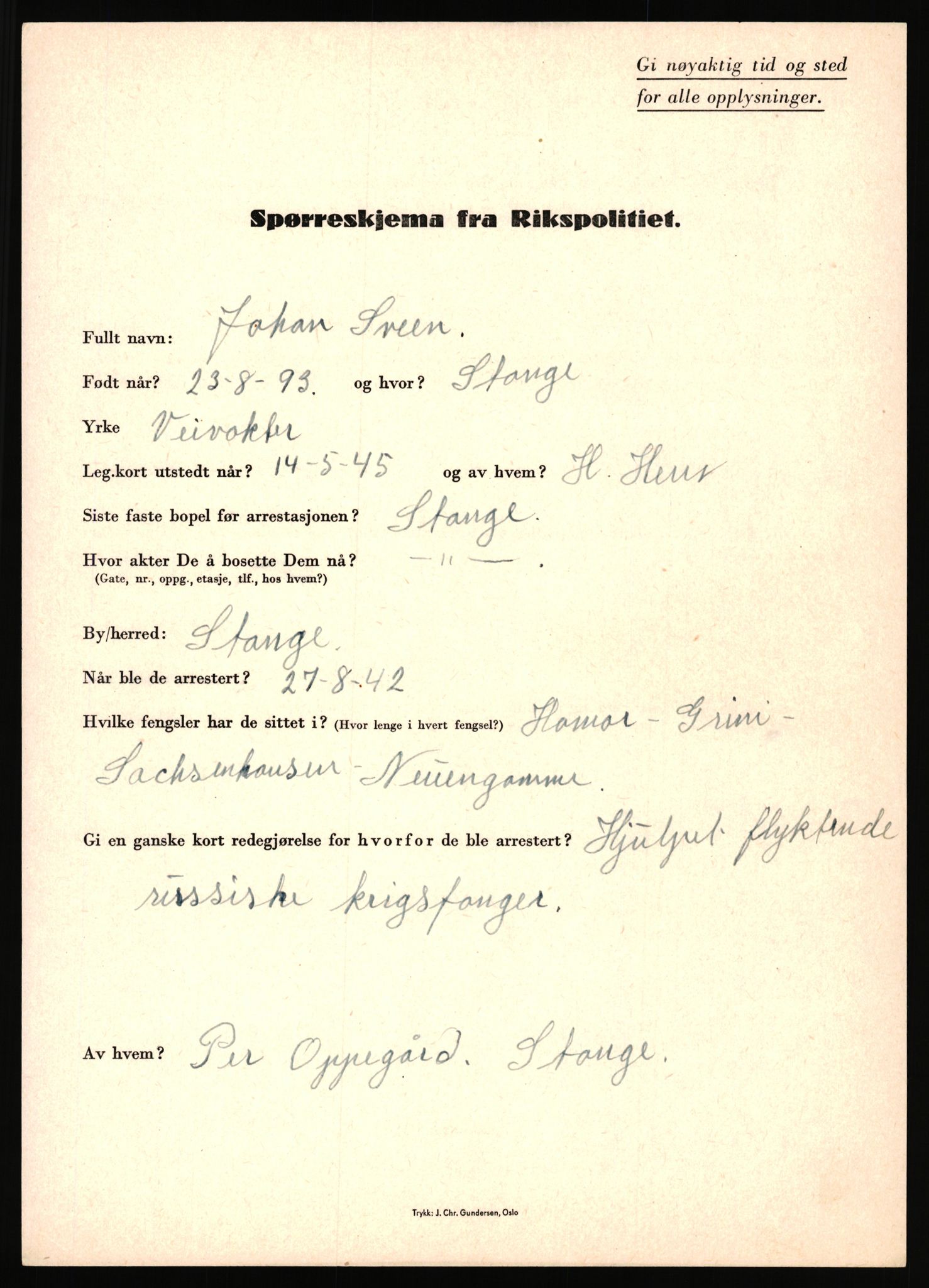 Rikspolitisjefen, AV/RA-S-1560/L/L0016: Sti, Lauritz - Tettum, Karl August, 1940-1945, s. 451