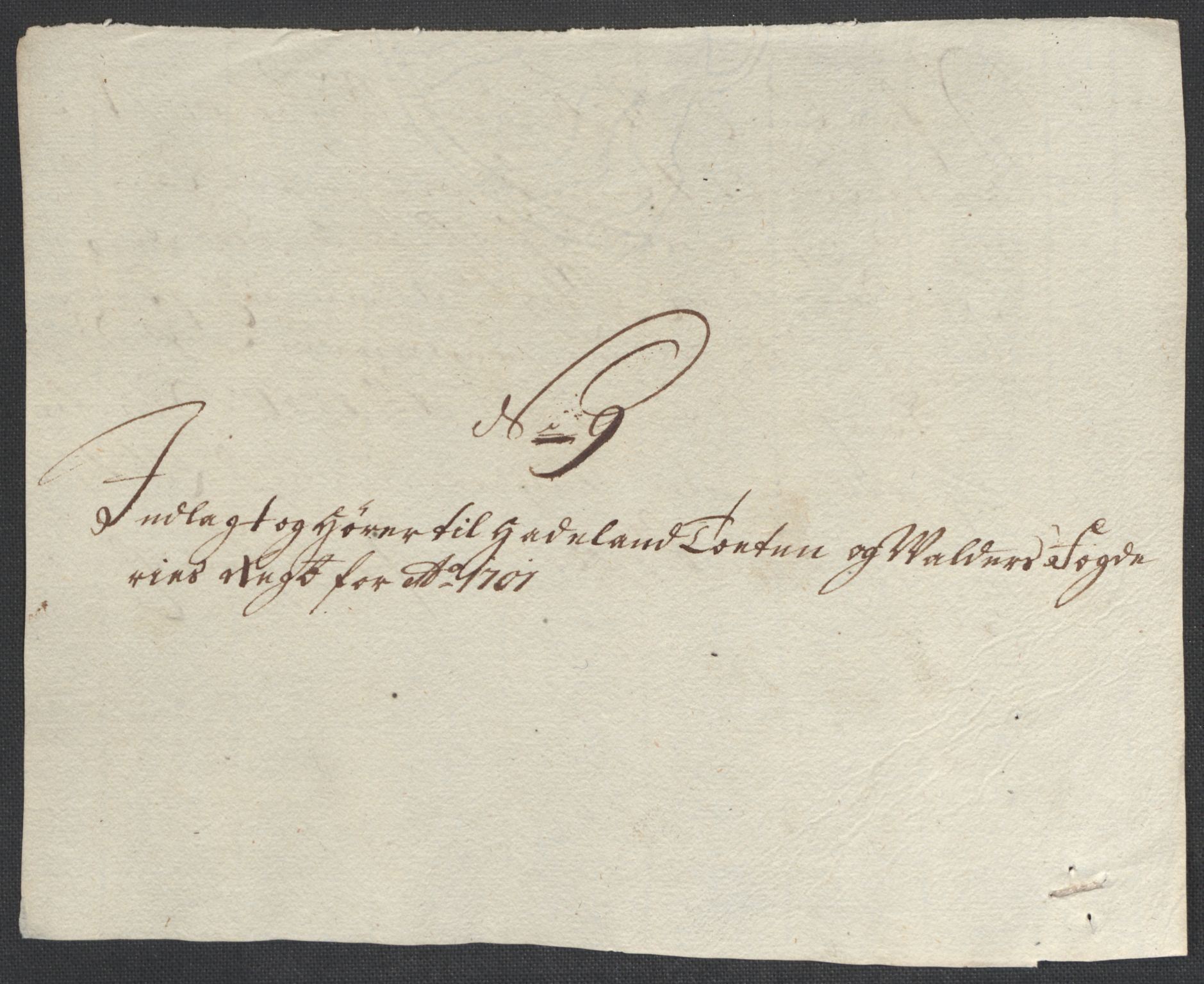 Rentekammeret inntil 1814, Reviderte regnskaper, Fogderegnskap, RA/EA-4092/R18/L1299: Fogderegnskap Hadeland, Toten og Valdres, 1701, s. 382