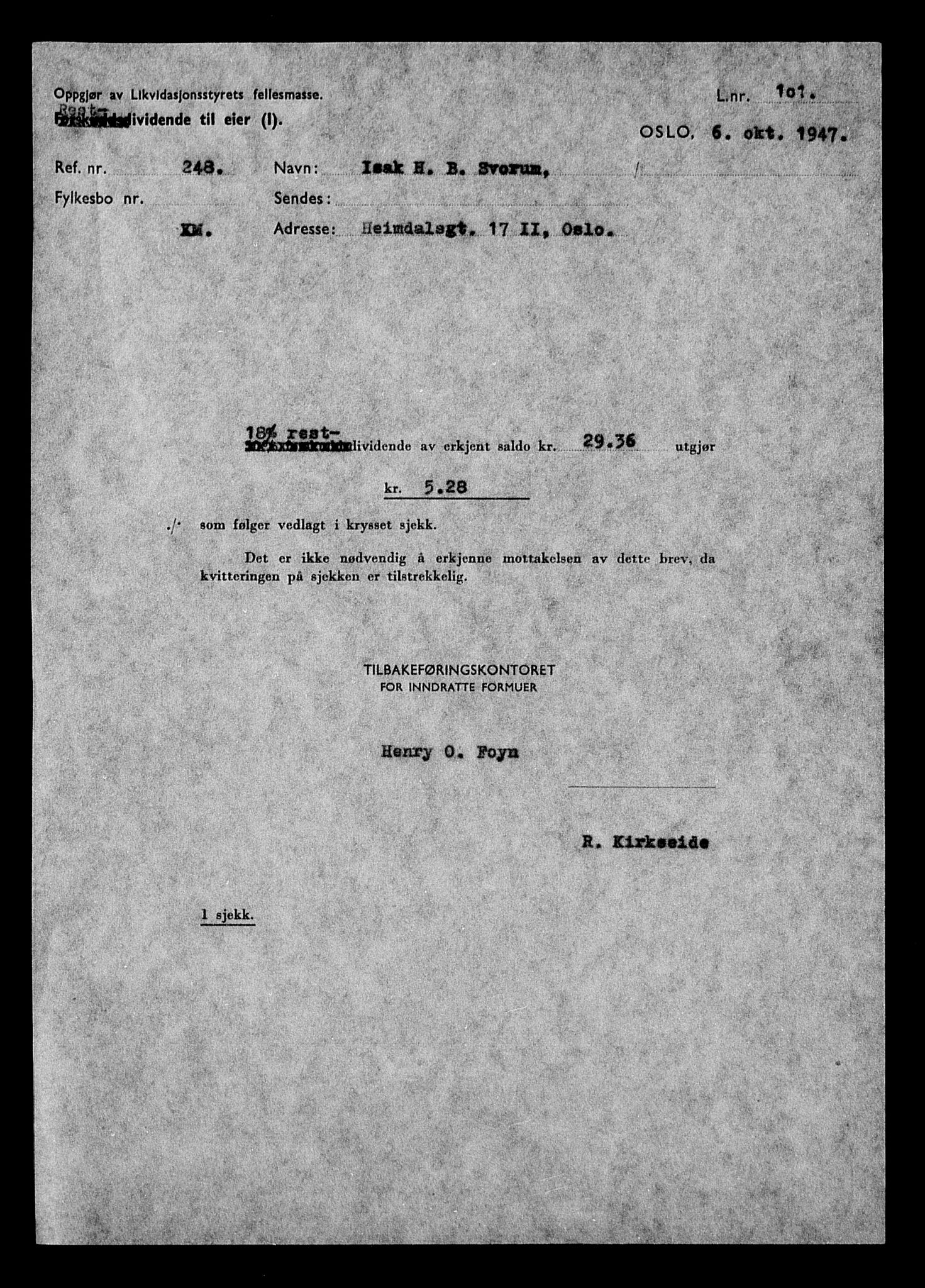 Justisdepartementet, Tilbakeføringskontoret for inndratte formuer, AV/RA-S-1564/H/Hc/Hcc/L0979: --, 1945-1947, s. 380