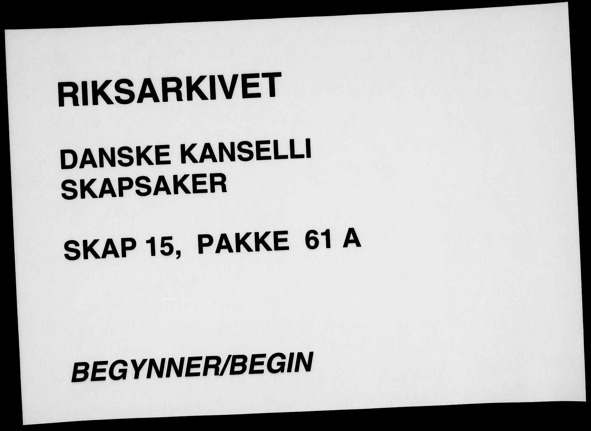 Danske Kanselli, Skapsaker, AV/RA-EA-4061/F/L0073: Skap 15, pakke 52-75, 1618-1719, s. 83