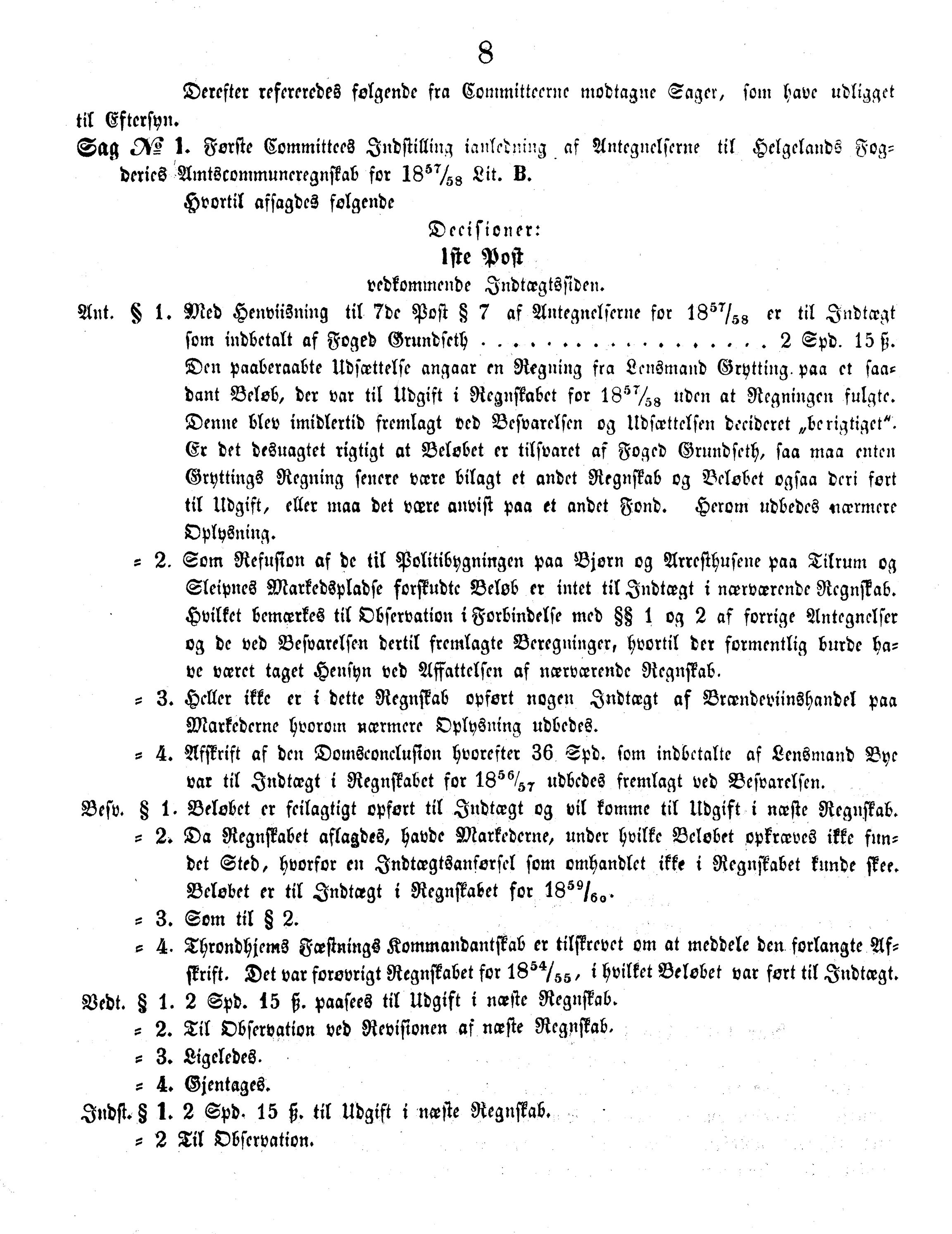 Nordland Fylkeskommune. Fylkestinget, AIN/NFK-17/176/A/Ac/L0003: Fylkestingsforhandlinger 1850-1860, 1850-1860