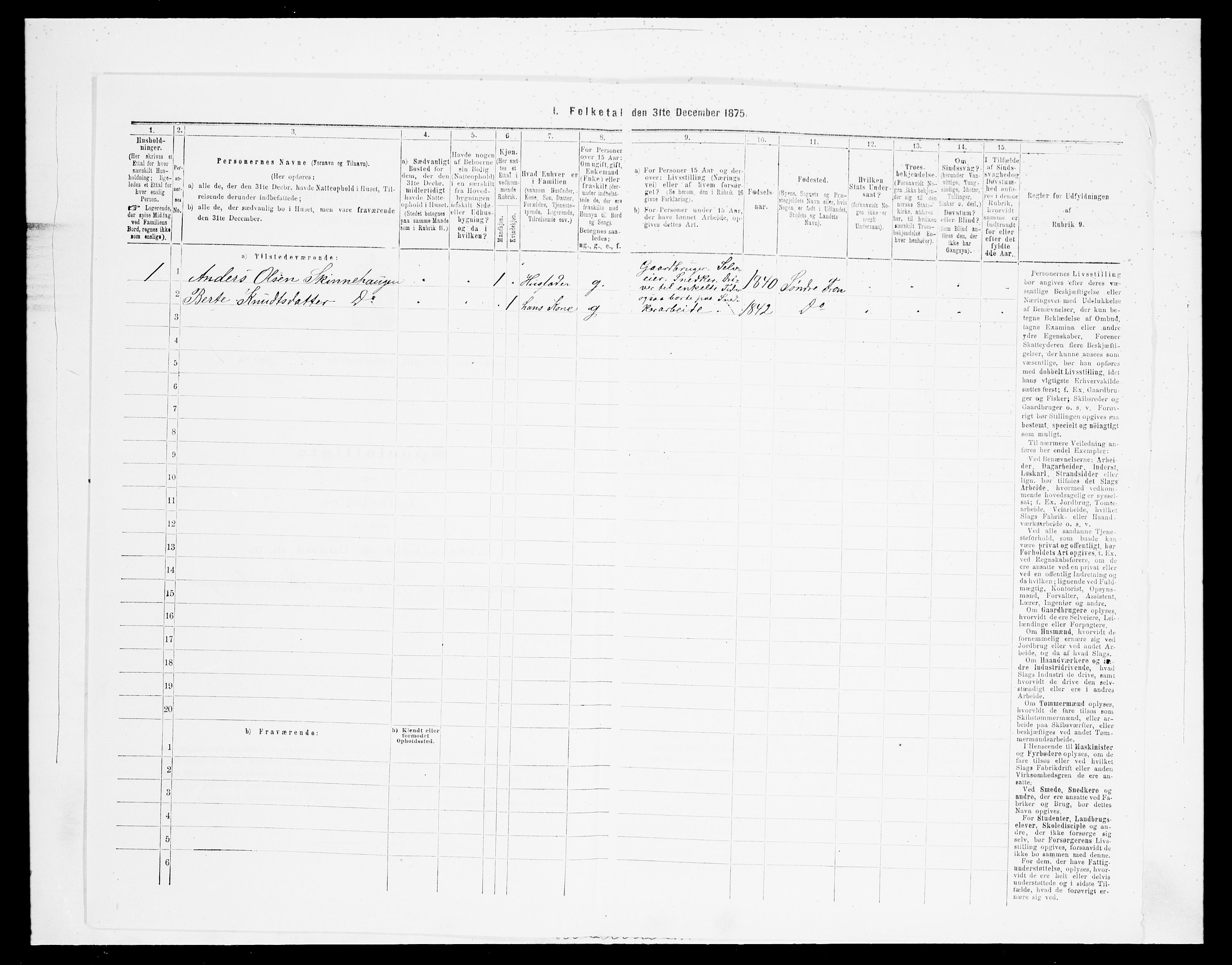 SAH, Folketelling 1875 for 0519P Sør-Fron prestegjeld, 1875, s. 240