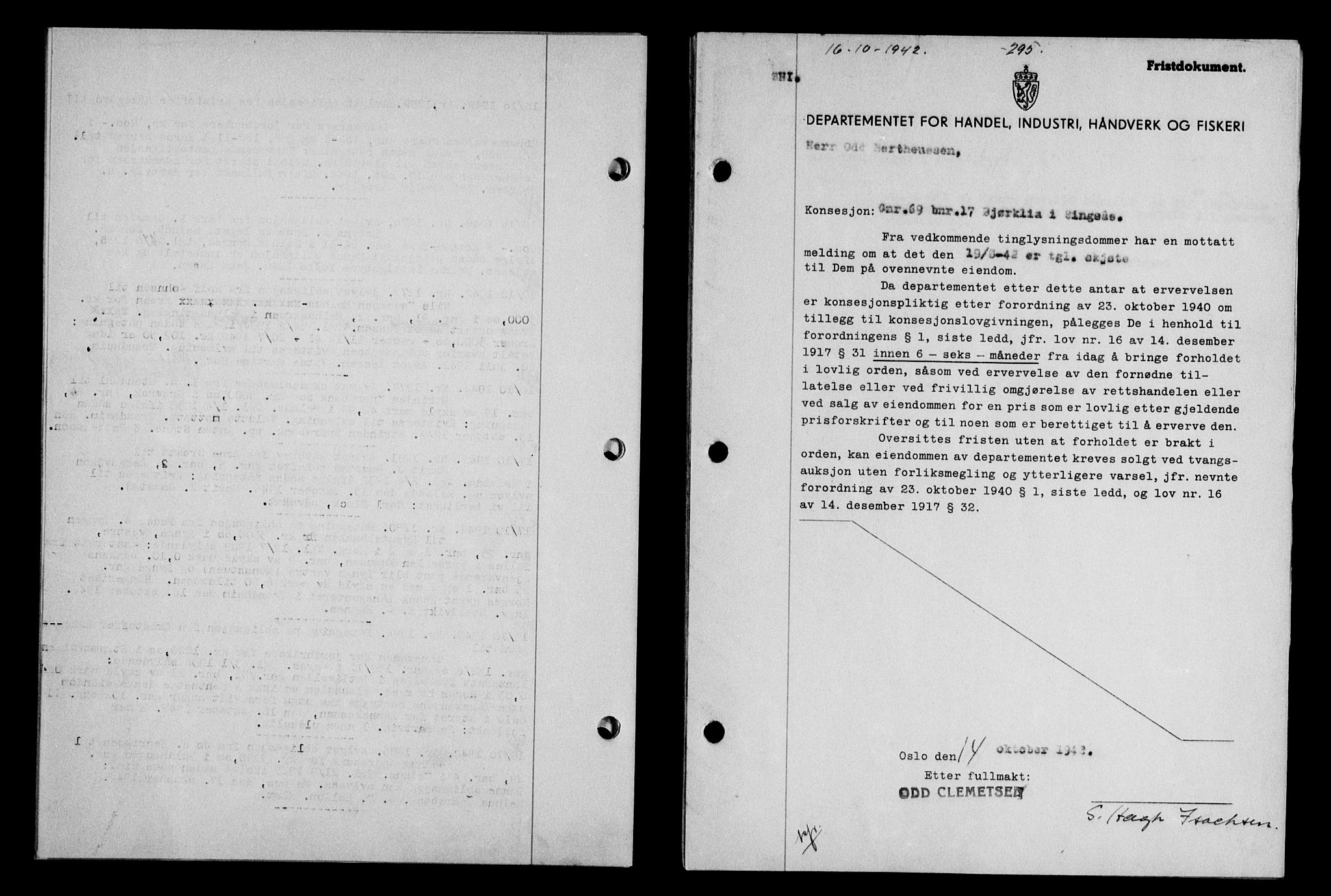 Gauldal sorenskriveri, SAT/A-0014/1/2/2C/L0055: Pantebok nr. 60, 1942-1942, Dagboknr: 1270/1942