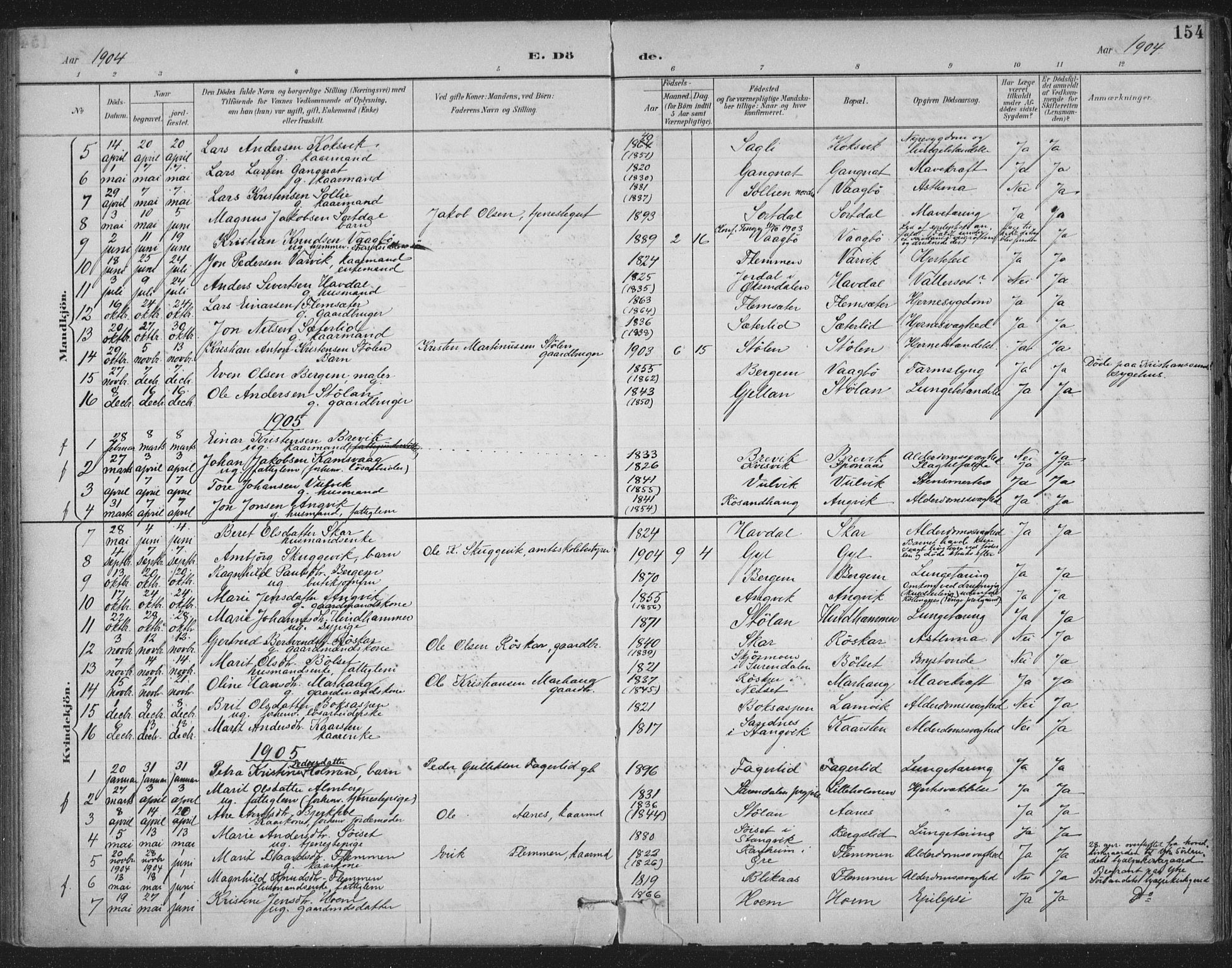 Ministerialprotokoller, klokkerbøker og fødselsregistre - Møre og Romsdal, AV/SAT-A-1454/586/L0988: Ministerialbok nr. 586A14, 1893-1905, s. 154