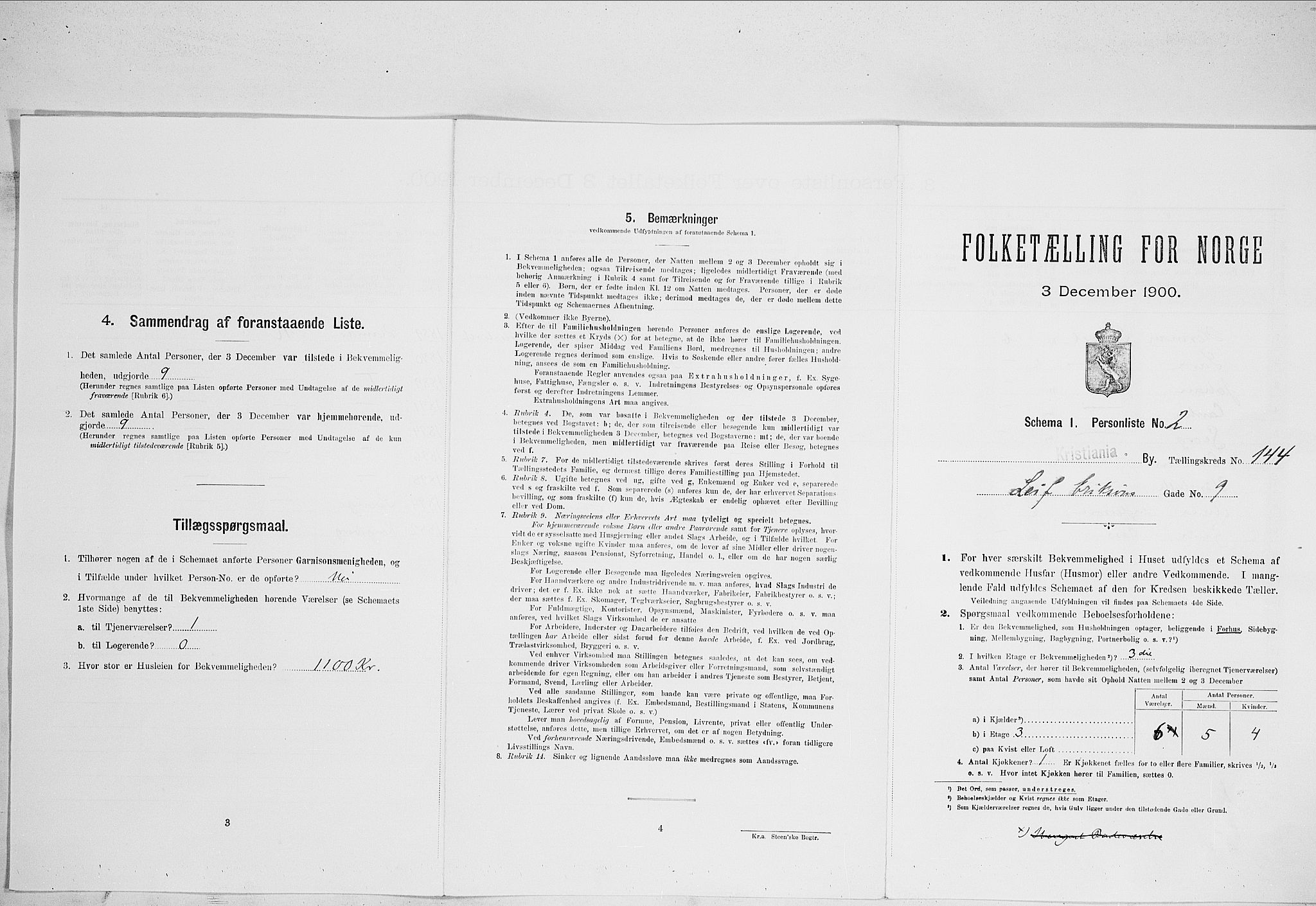 SAO, Folketelling 1900 for 0301 Kristiania kjøpstad, 1900, s. 52224