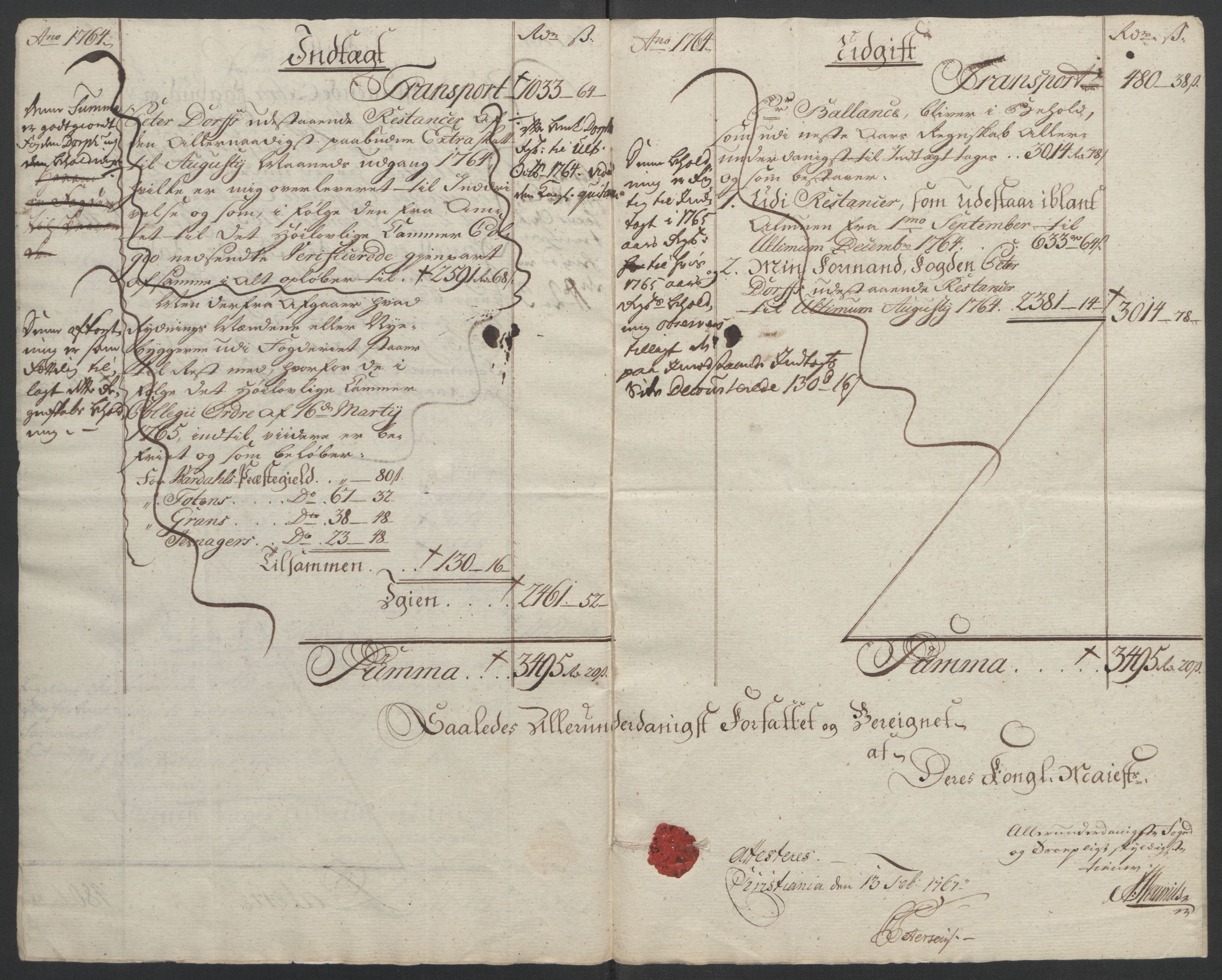 Rentekammeret inntil 1814, Reviderte regnskaper, Fogderegnskap, RA/EA-4092/R19/L1399: Fogderegnskap Toten, Hadeland og Vardal, 1762-1783, s. 77