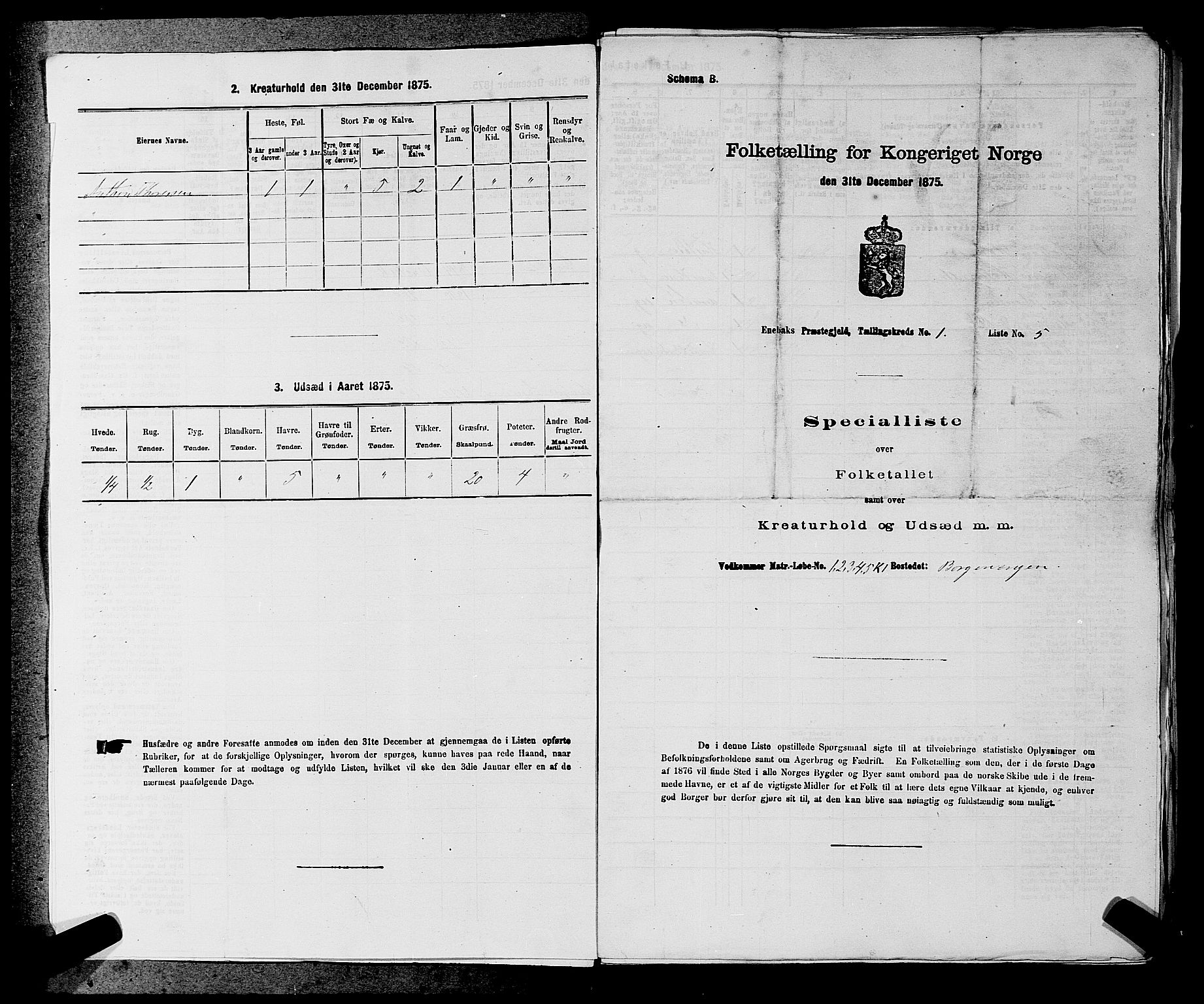 RA, Folketelling 1875 for 0229P Enebakk prestegjeld, 1875, s. 38