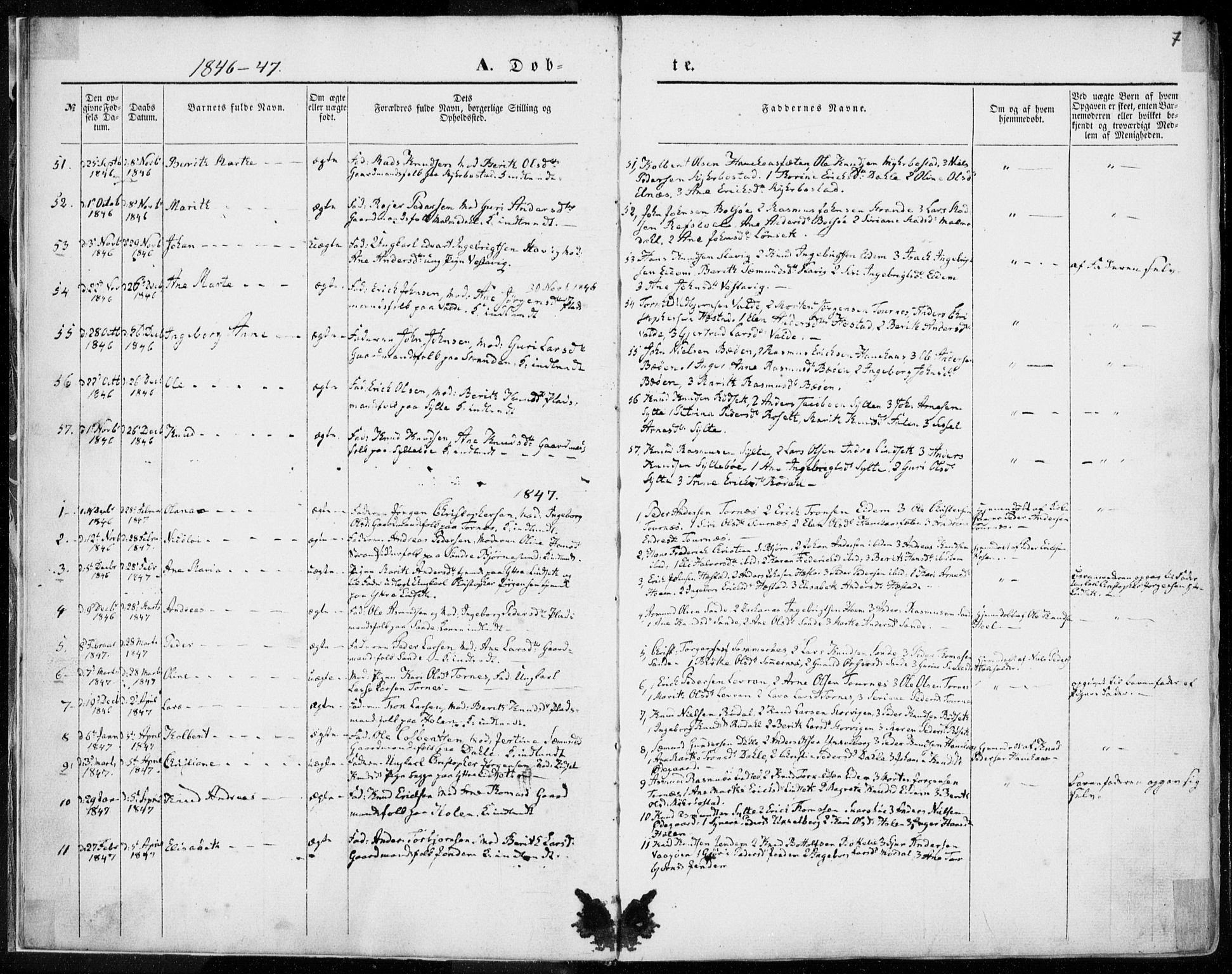 Ministerialprotokoller, klokkerbøker og fødselsregistre - Møre og Romsdal, AV/SAT-A-1454/565/L0748: Ministerialbok nr. 565A02, 1845-1872, s. 7