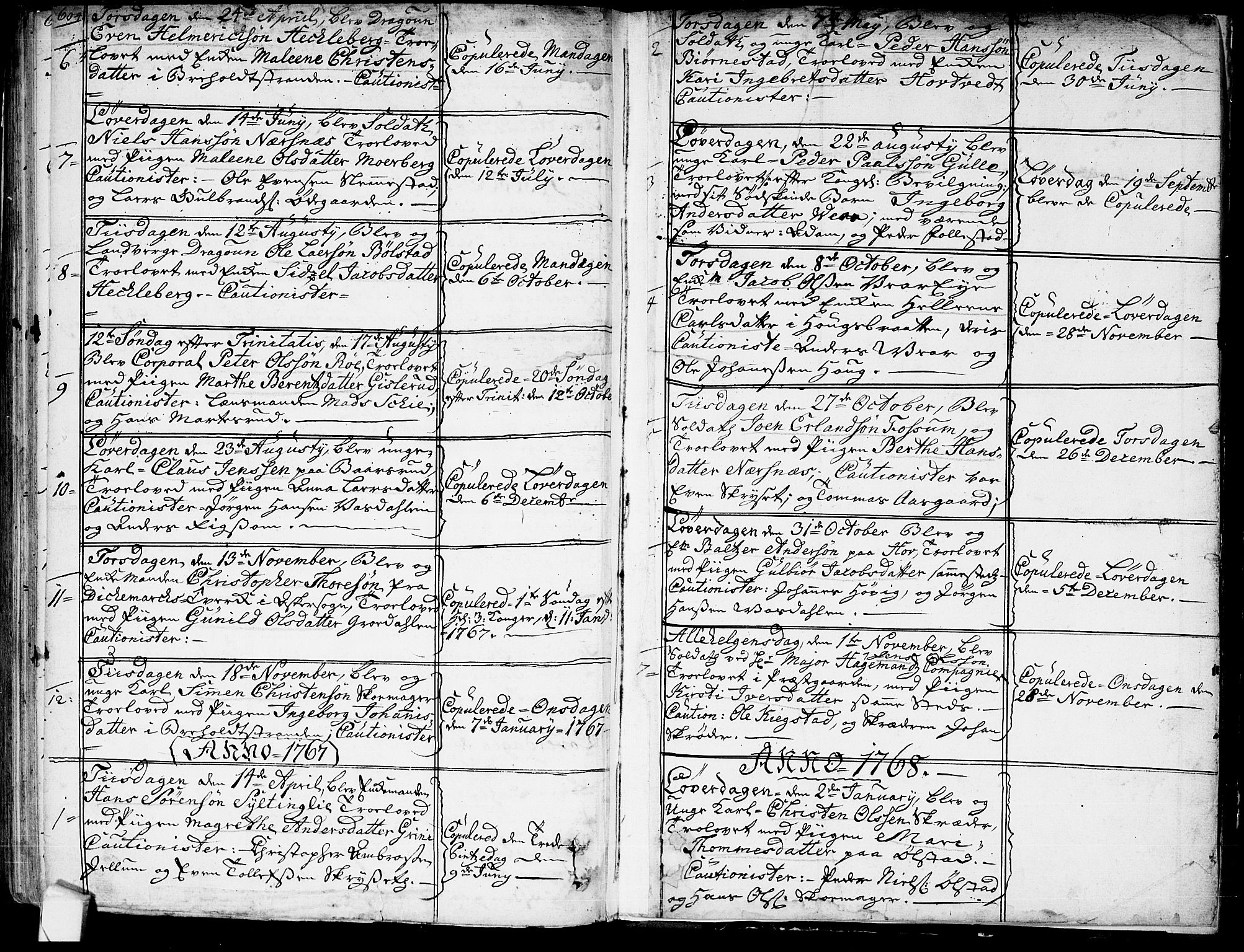 Røyken kirkebøker, SAKO/A-241/G/Ga/L0001: Klokkerbok nr. 1, 1740-1768, s. 604-605