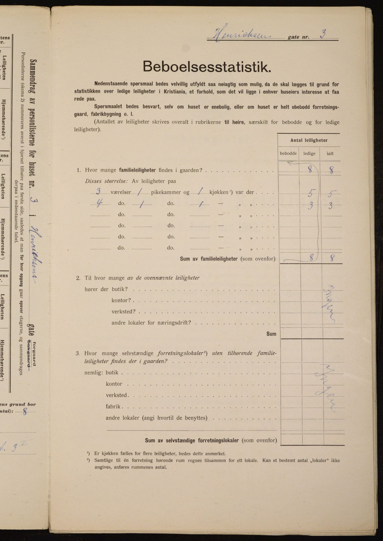 OBA, Kommunal folketelling 1.2.1912 for Kristiania, 1912, s. 38889