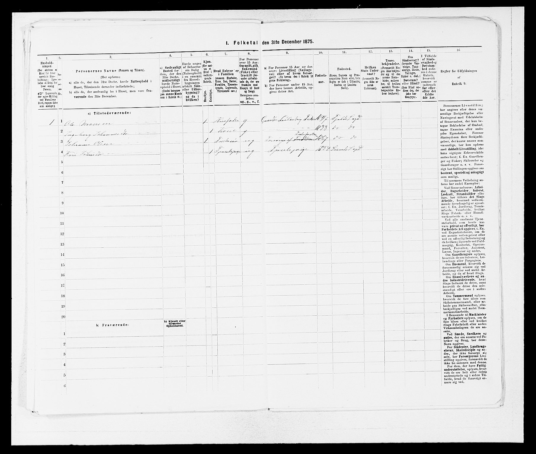 SAB, Folketelling 1875 for 1246P Fjell prestegjeld, 1875, s. 416