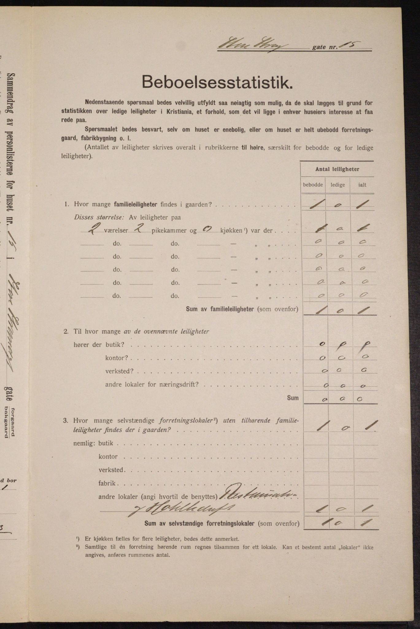 OBA, Kommunal folketelling 1.2.1913 for Kristiania, 1913, s. 102967