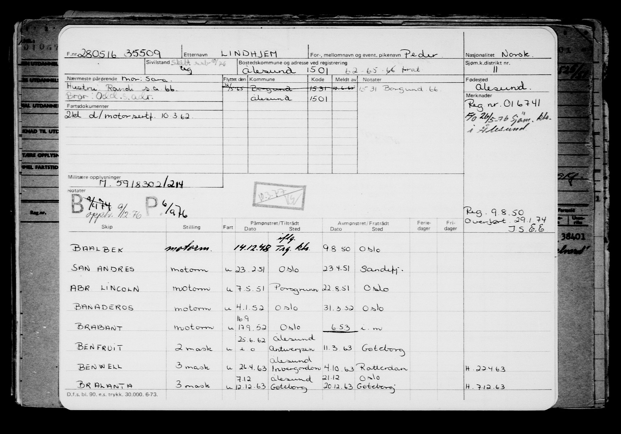 Direktoratet for sjømenn, AV/RA-S-3545/G/Gb/L0139: Hovedkort, 1916, s. 442