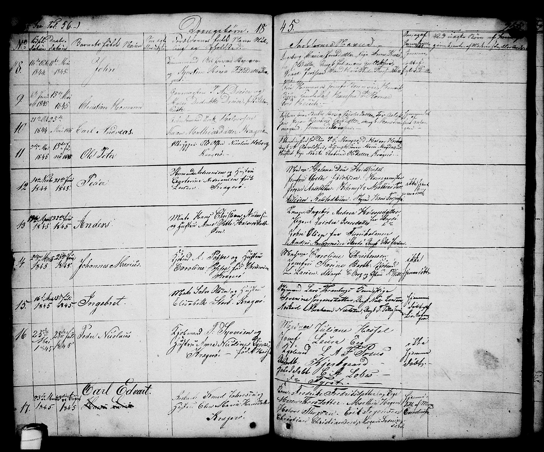 Kragerø kirkebøker, AV/SAKO-A-278/G/Ga/L0003: Klokkerbok nr. 3, 1832-1852, s. 255