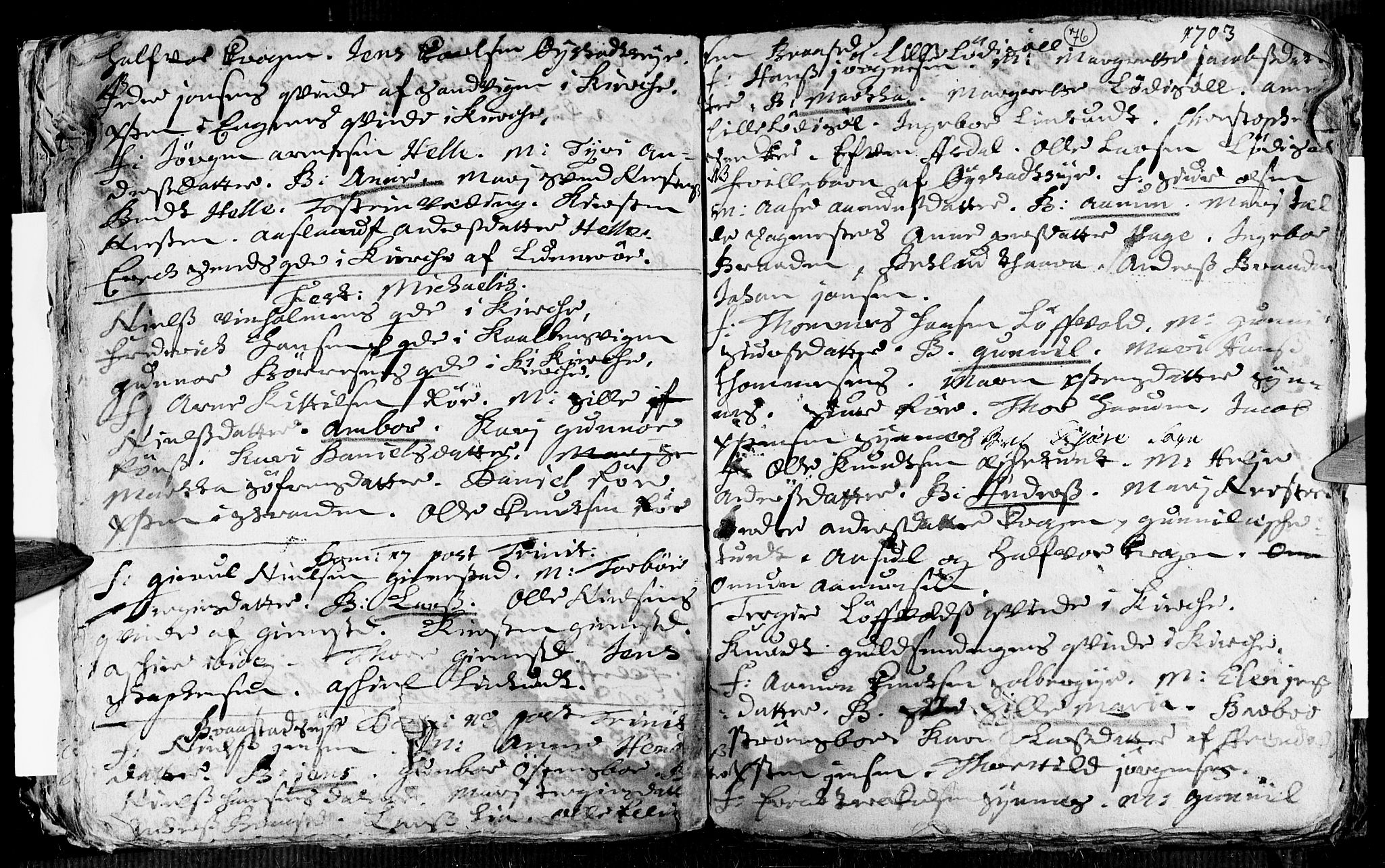 Øyestad sokneprestkontor, AV/SAK-1111-0049/F/Fa/L0002: Ministerialbok nr. A 2, 1692-1722, s. 76