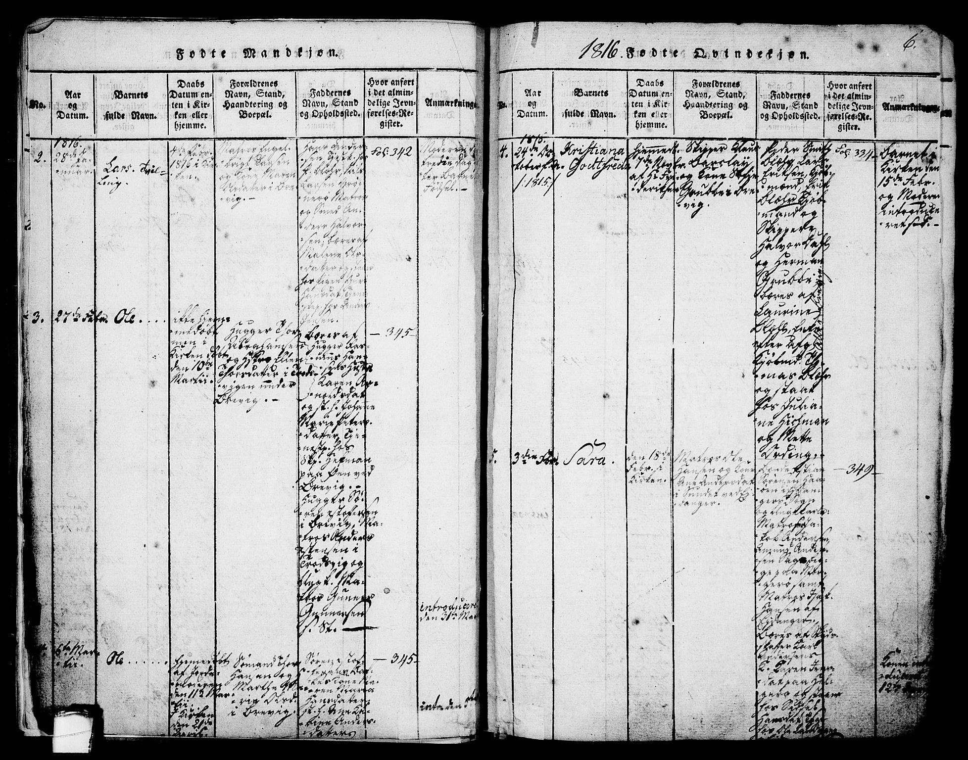 Brevik kirkebøker, SAKO/A-255/G/Ga/L0001: Klokkerbok nr. 1, 1814-1845, s. 6