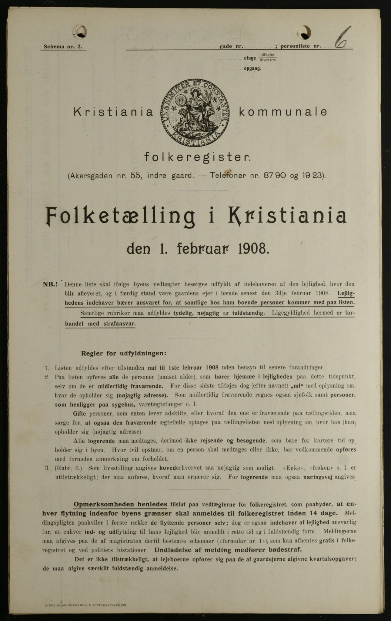 OBA, Kommunal folketelling 1.2.1908 for Kristiania kjøpstad, 1908, s. 64040