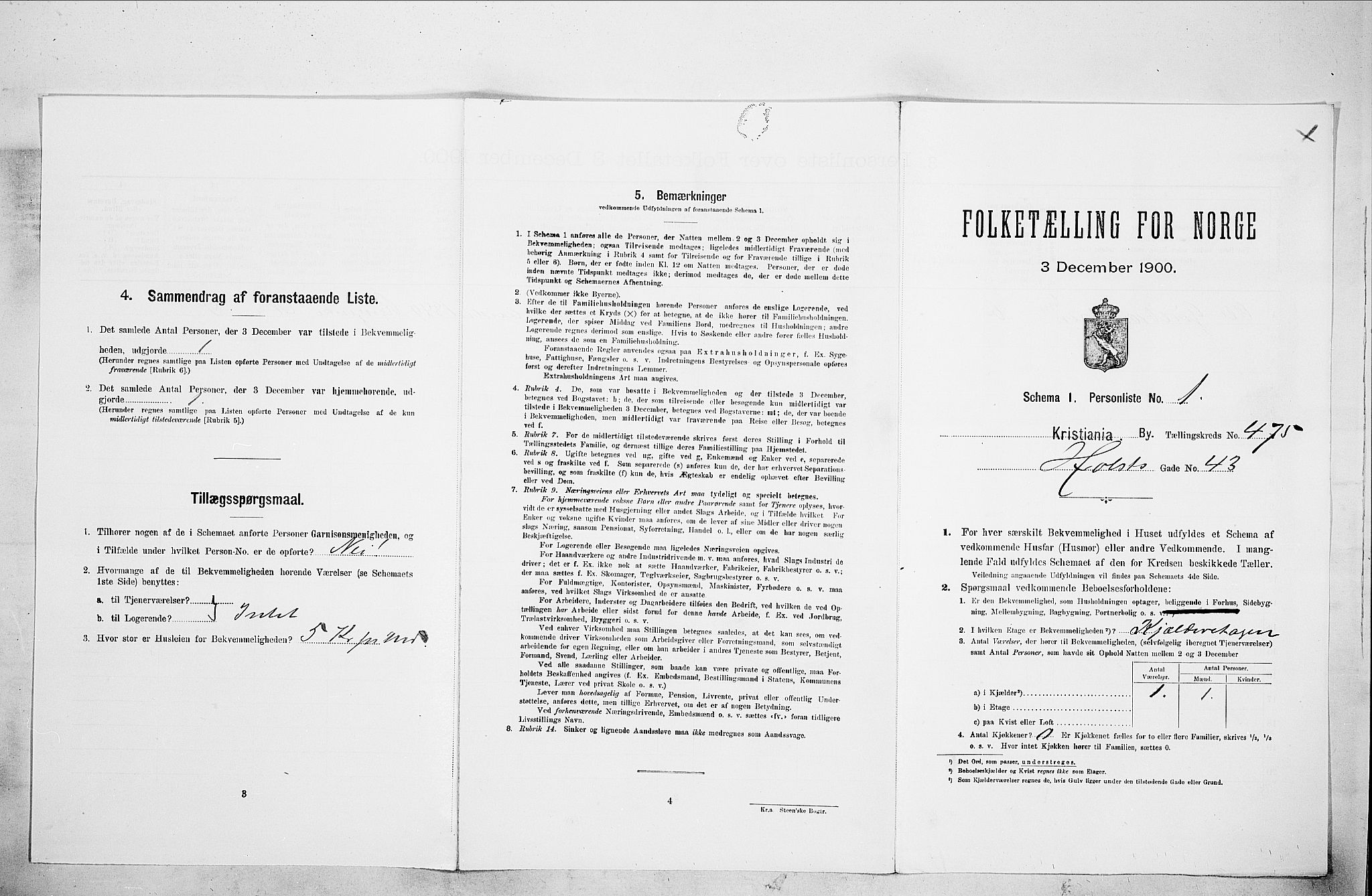 SAO, Folketelling 1900 for 0301 Kristiania kjøpstad, 1900, s. 38736