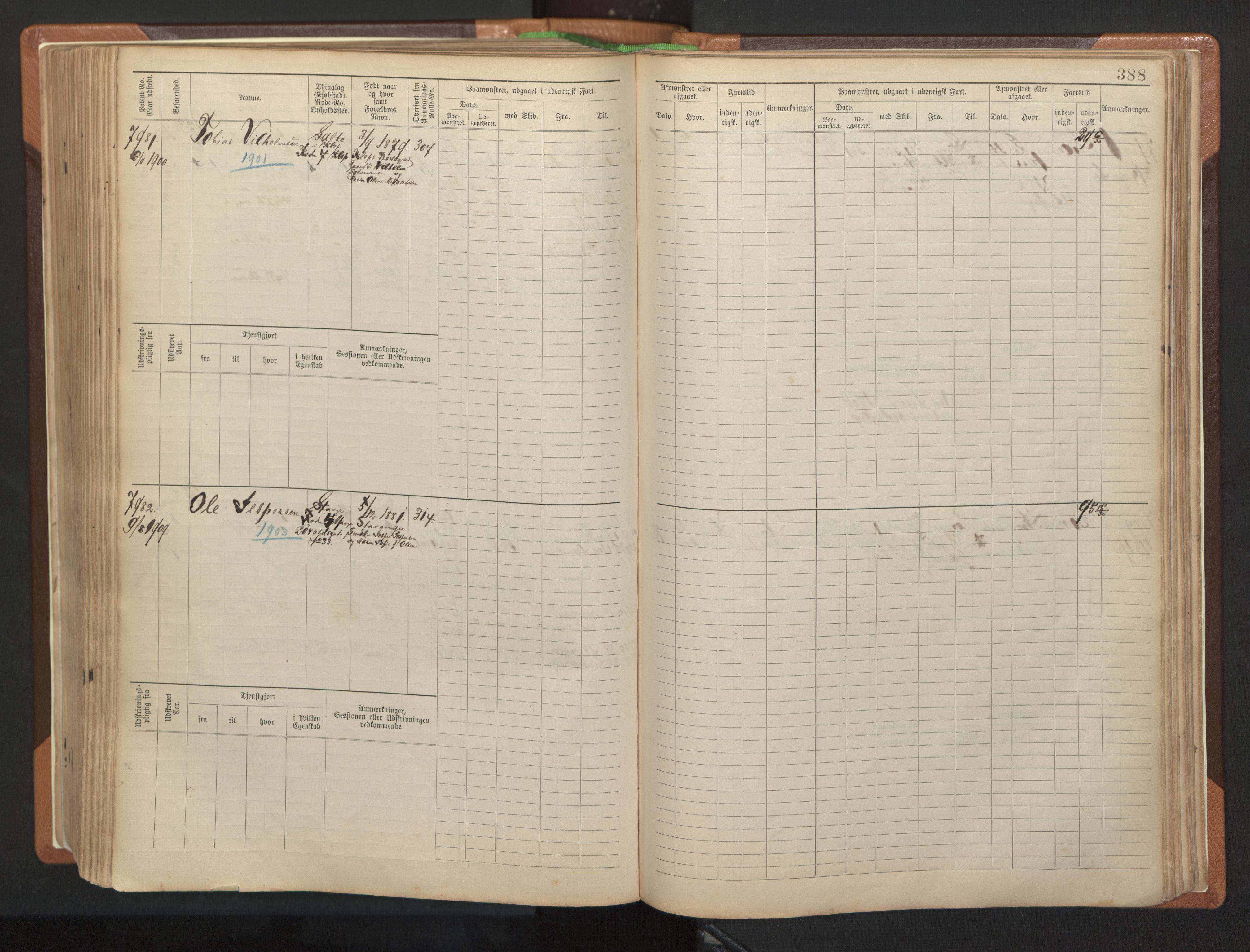 Stavanger sjømannskontor, AV/SAST-A-102006/F/Fb/Fbb/L0012: Sjøfartshovedrulle, patentnr. 7207-8158, 1894-1904, s. 391