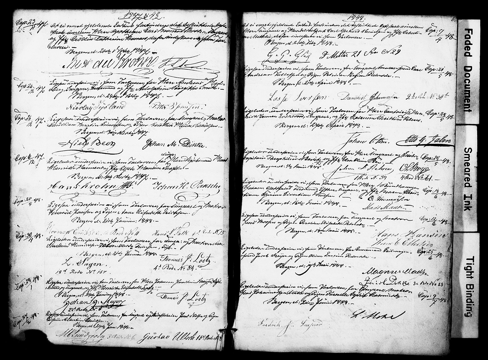 Nykirken Sokneprestembete, AV/SAB-A-77101: Forlovererklæringer nr. II.5.3, 1846-1872, s. 6