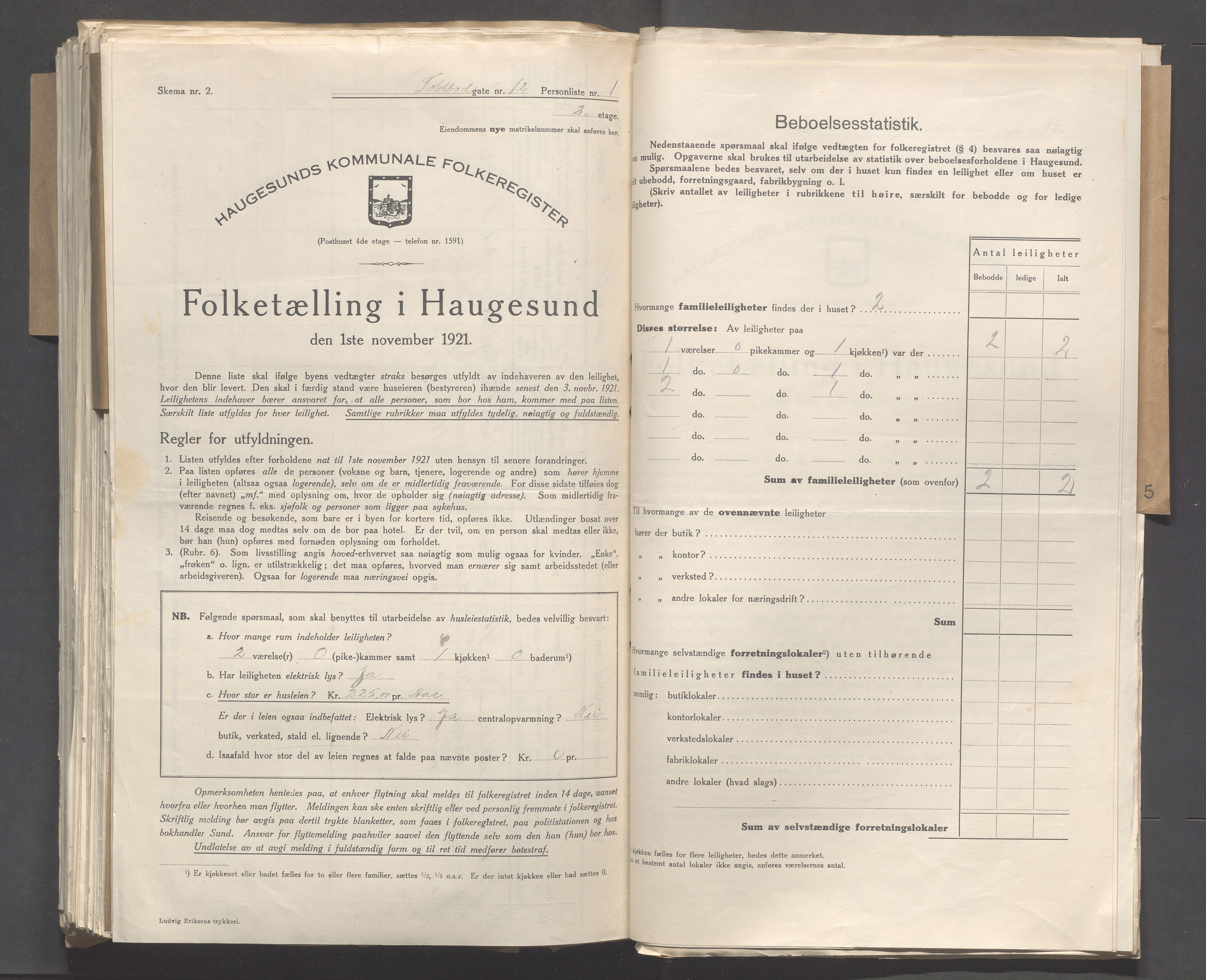 IKAR, Kommunal folketelling 1.11.1921 for Haugesund, 1921, s. 7436