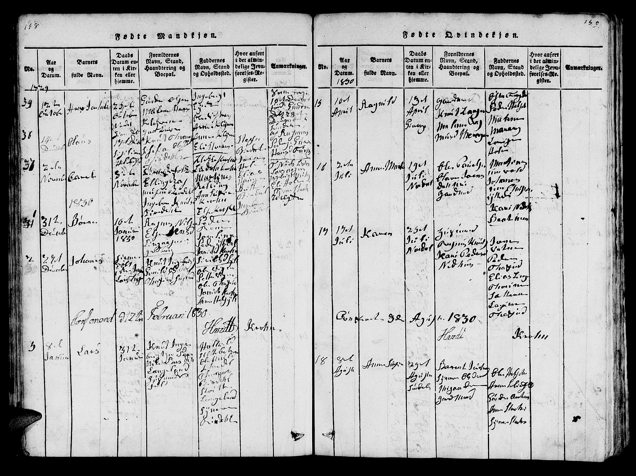 Ministerialprotokoller, klokkerbøker og fødselsregistre - Møre og Romsdal, SAT/A-1454/519/L0246: Ministerialbok nr. 519A05, 1817-1834, s. 158-159