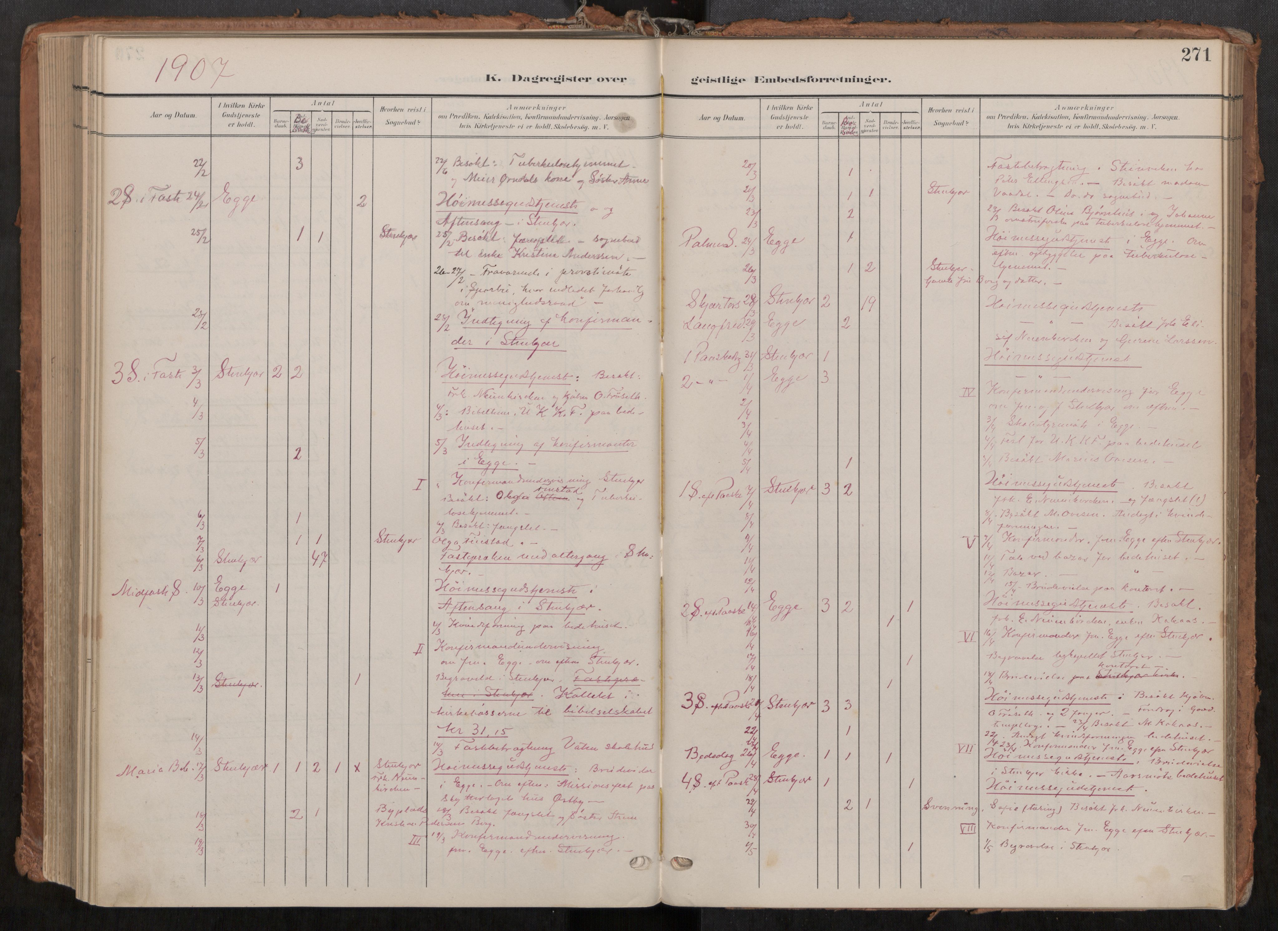 Steinkjer sokneprestkontor, AV/SAT-A-1541/01/H/Ha/Haa/L0001: Ministerialbok nr. 1, 1904-1912, s. 271